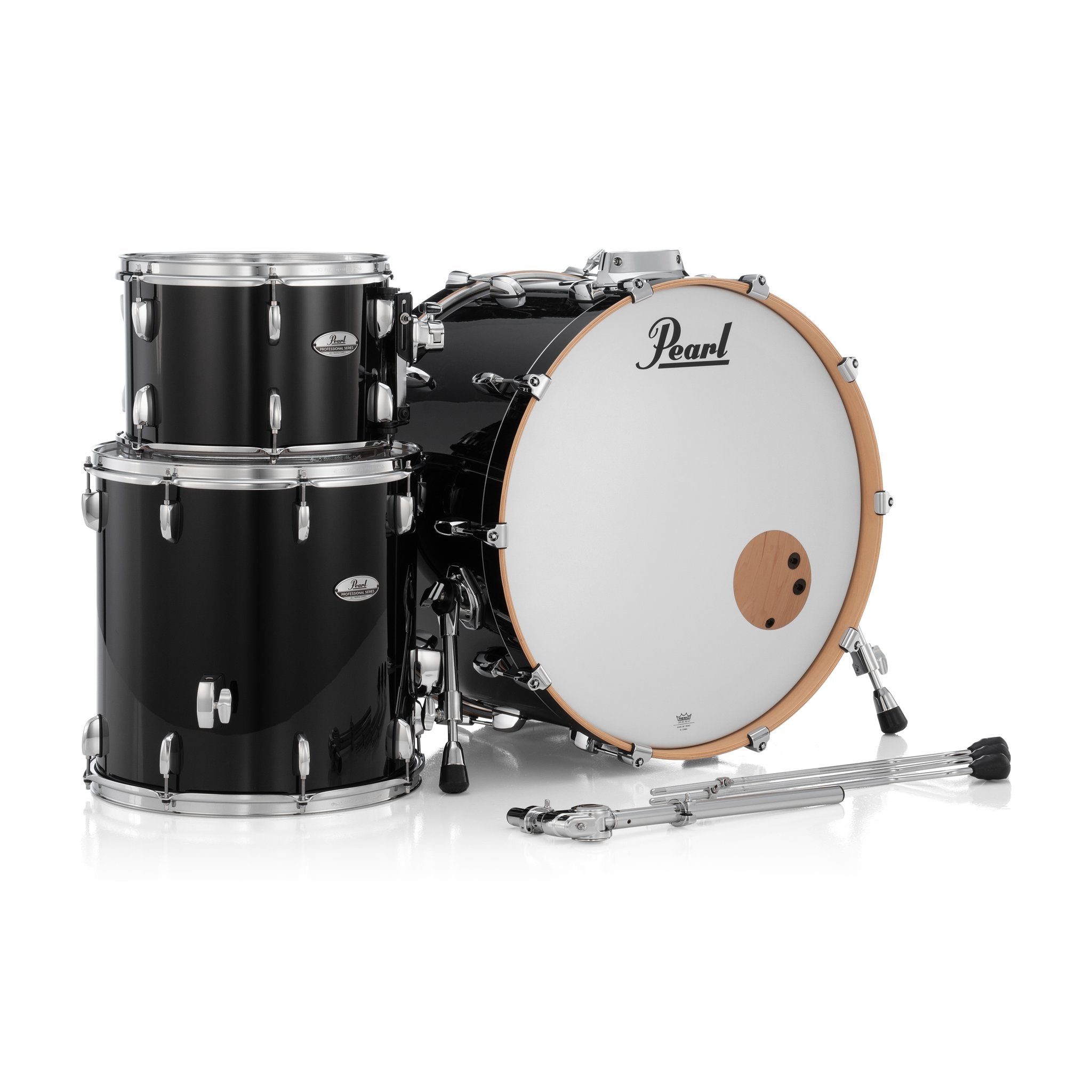 Pearl Professional 3-piece Maple Drum Set Shell Pack - 24" Bass Drum - Piano Black - Image 9