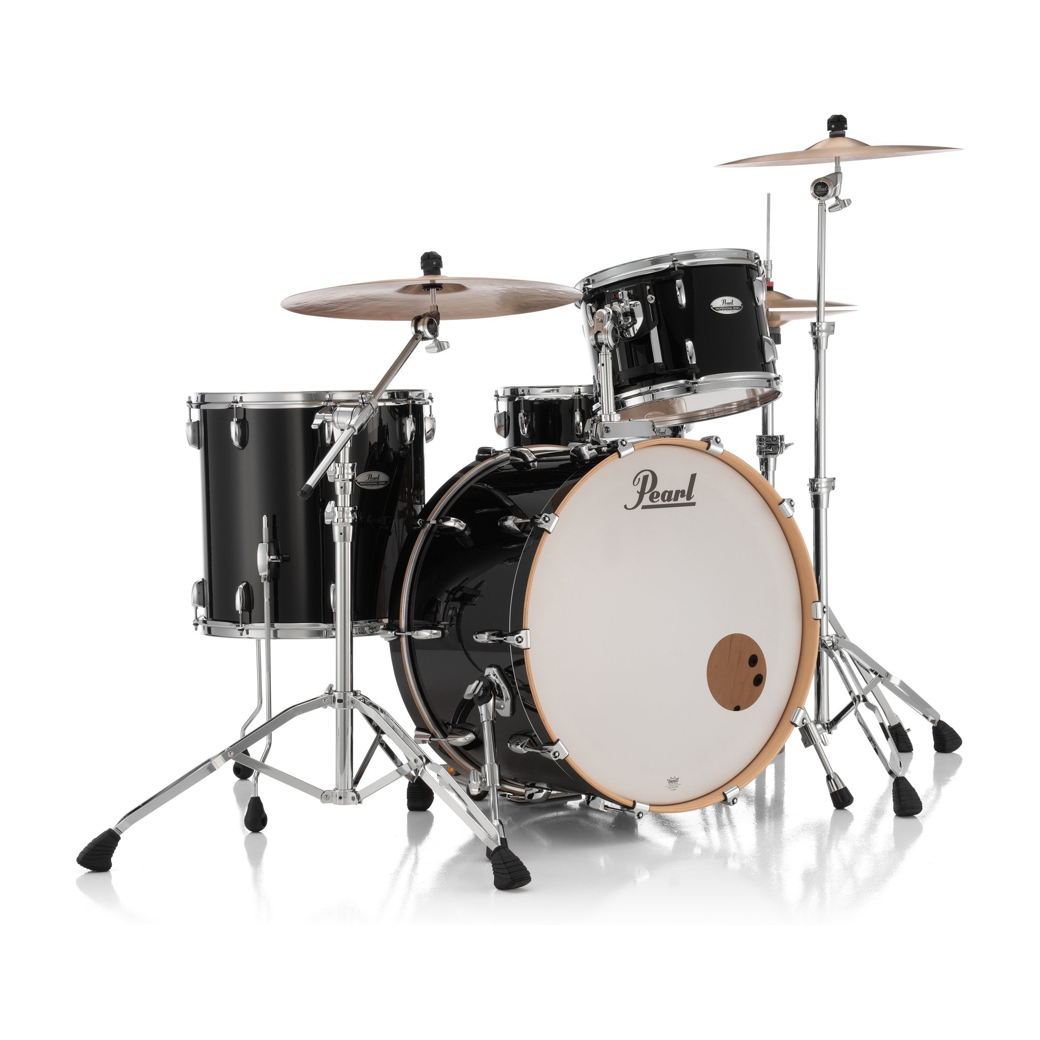 Pearl Professional 3-piece Maple Drum Set Shell Pack - 24" Bass Drum - Piano Black - Image 1