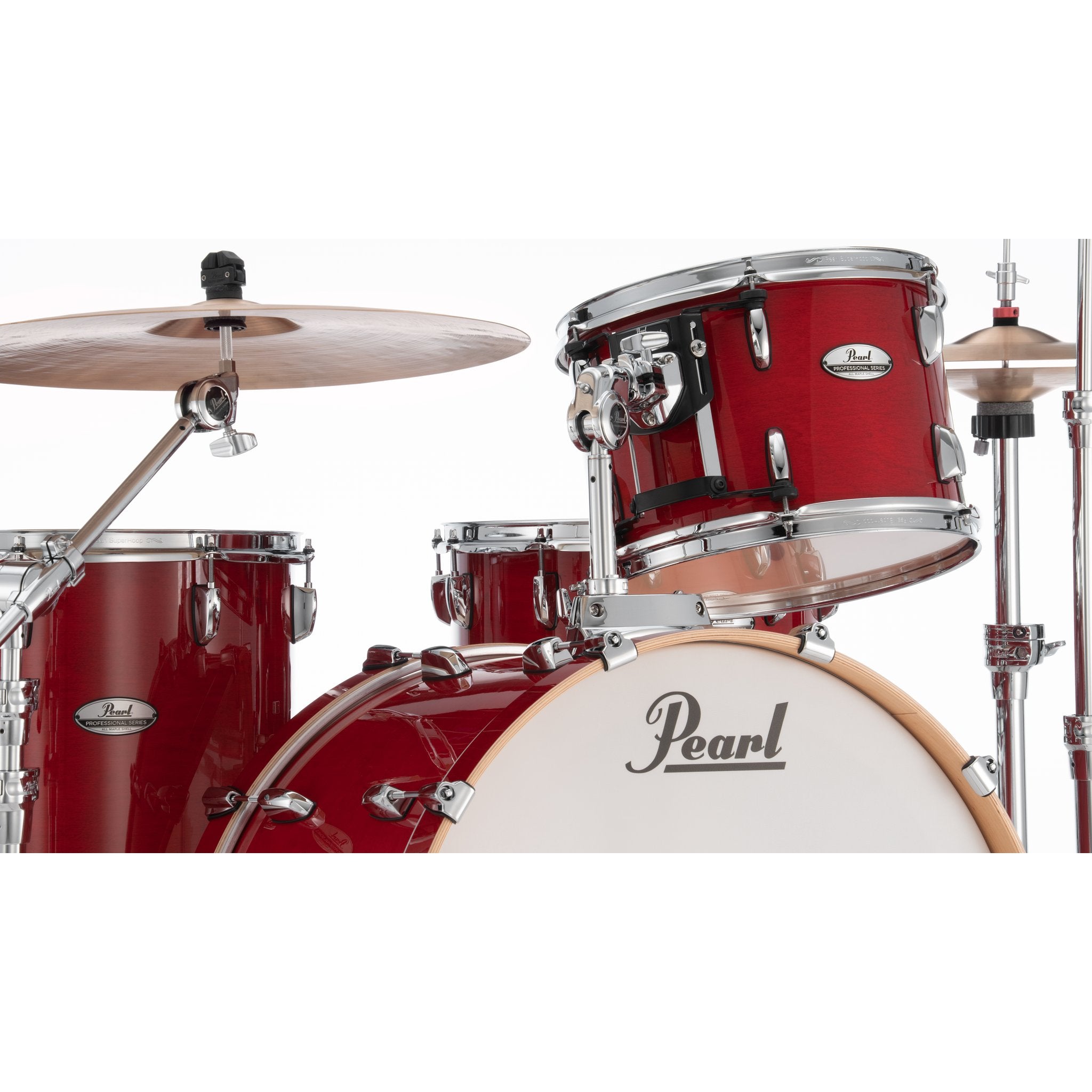Pearl Professional 3-piece Maple Drum Set Shell Pack - 24" Bass Drum - Sequoia Red - Image 6