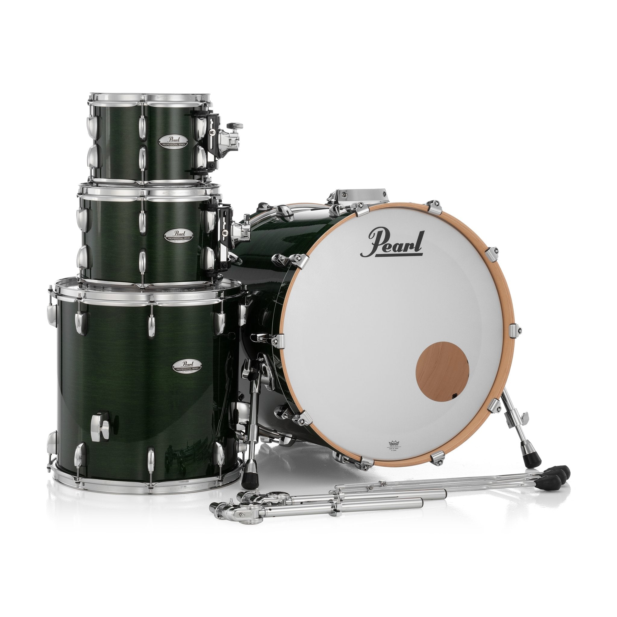Pearl Professional 4-piece Maple Drum Set Shell Pack - 22" Bass Drum - Emerald Mist - Image 3