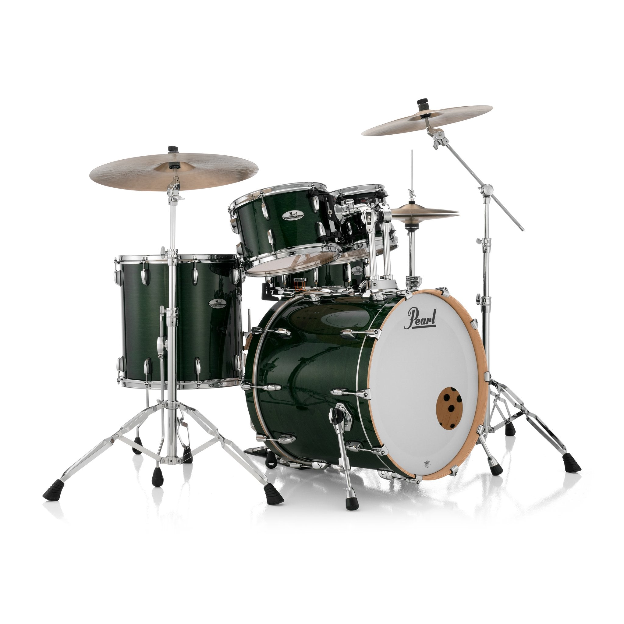 Pearl Professional 4-piece Maple Drum Set Shell Pack - 22" Bass Drum - Emerald Mist - Image 6