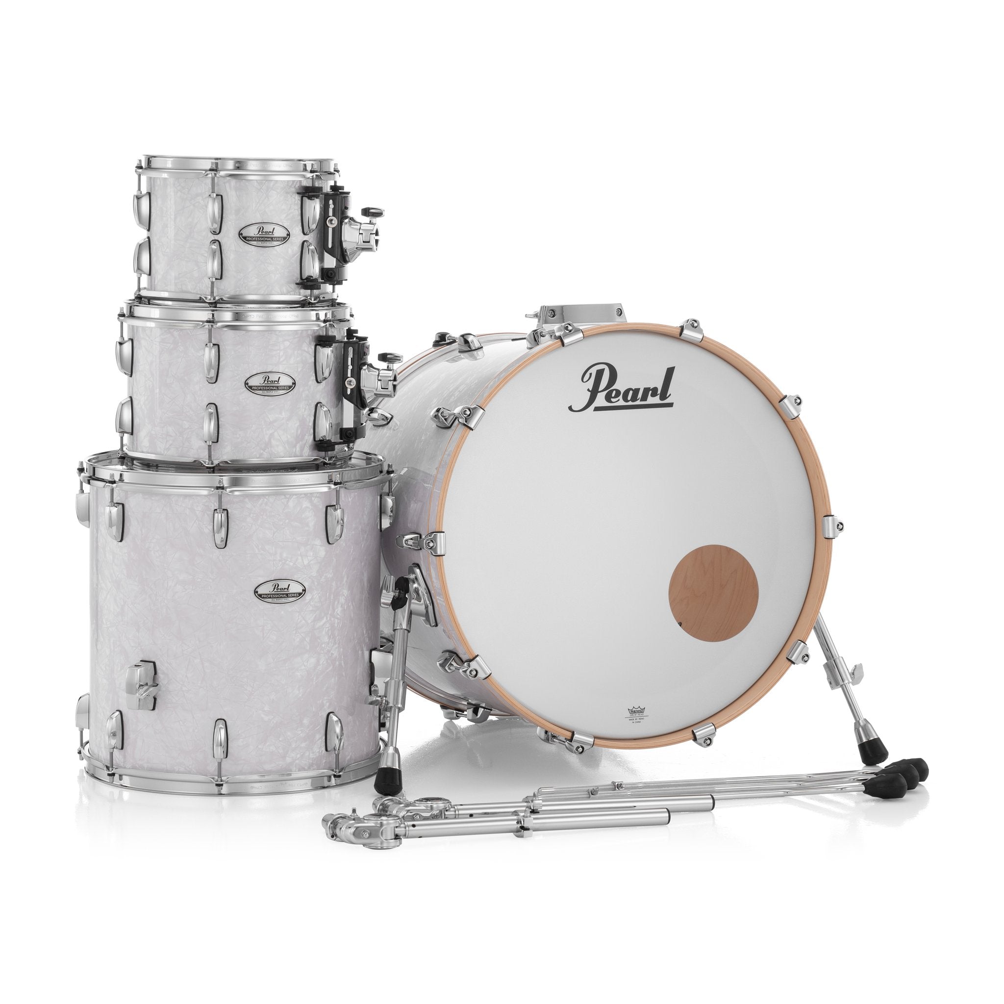 Pearl Professional 4-piece Maple Drum Set Shell Pack - 22" Bass Drum - White Marine Pearl - Image 9