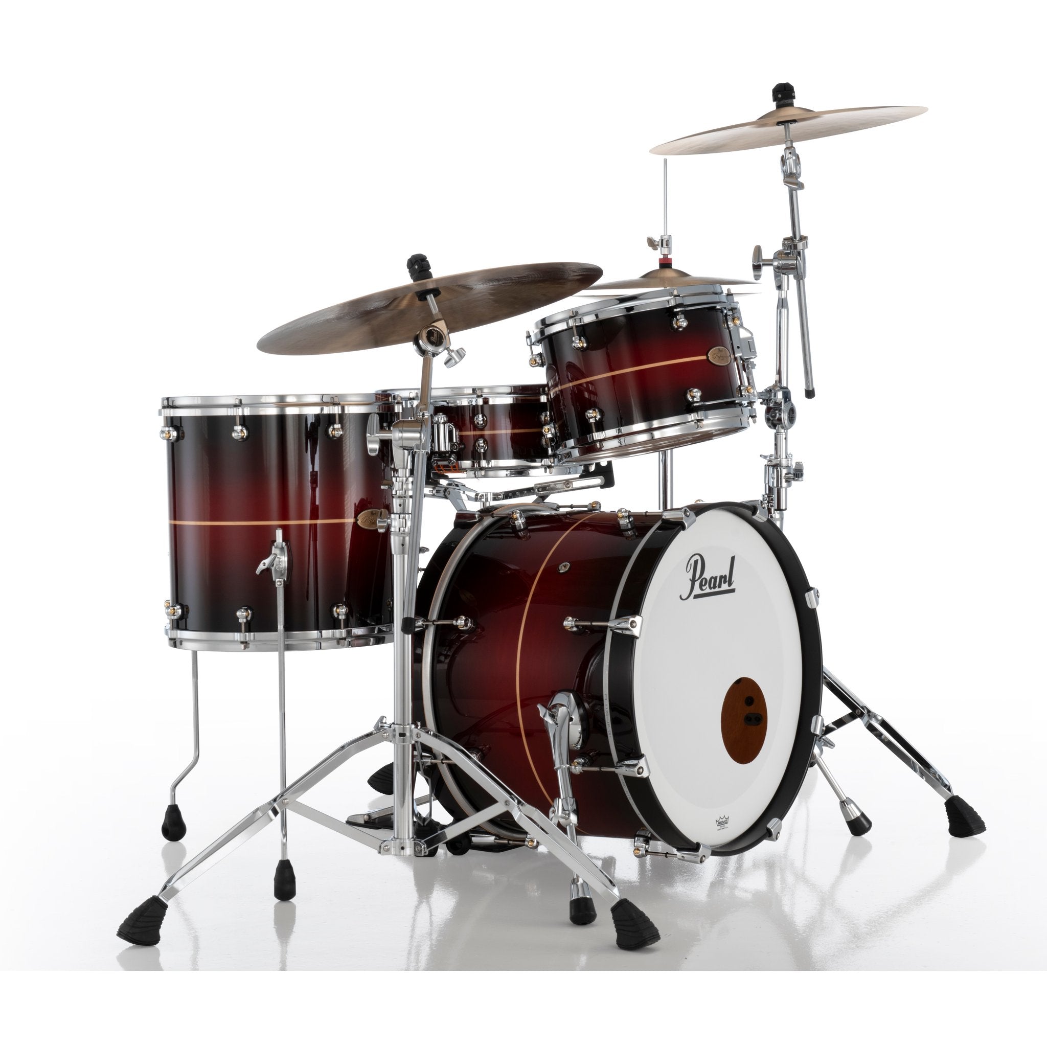 Pearl Reference One 3-piece Drum Set Shell Pack - 20" Bass Drum - 12mm Tom Mount - Natural Banded Redburst - Image 2