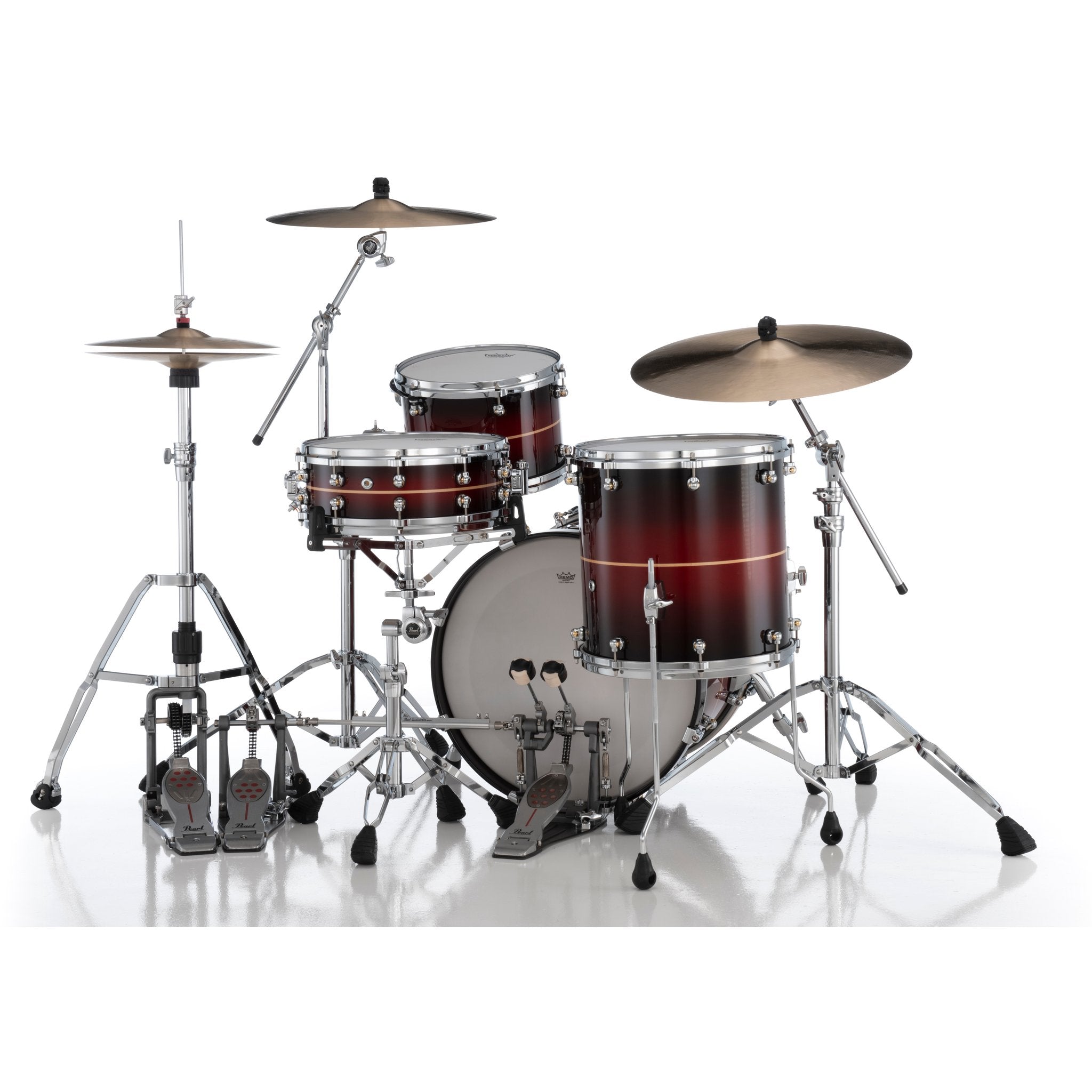 Pearl Reference One 3-piece Drum Set Shell Pack - 20" Bass Drum - 12mm Tom Mount - Natural Banded Redburst - Image 4