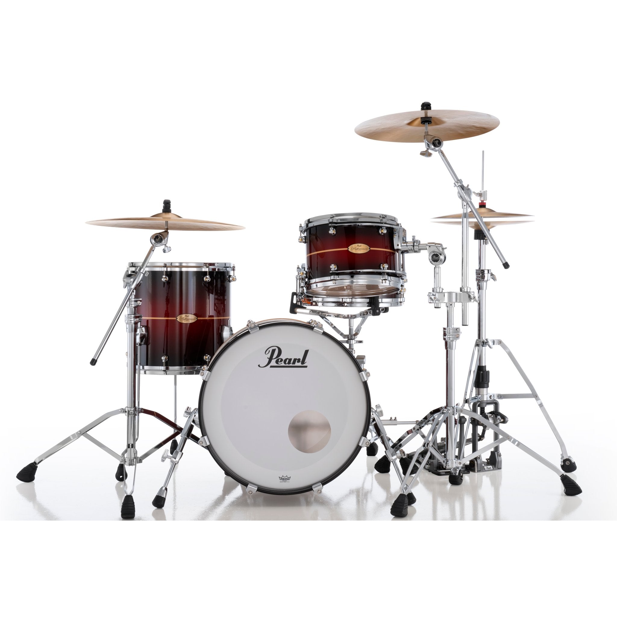 Pearl Reference One 3-piece Drum Set Shell Pack - 20" Bass Drum - 7/8" Tom Mount - Natural Banded Redburst - Image 2