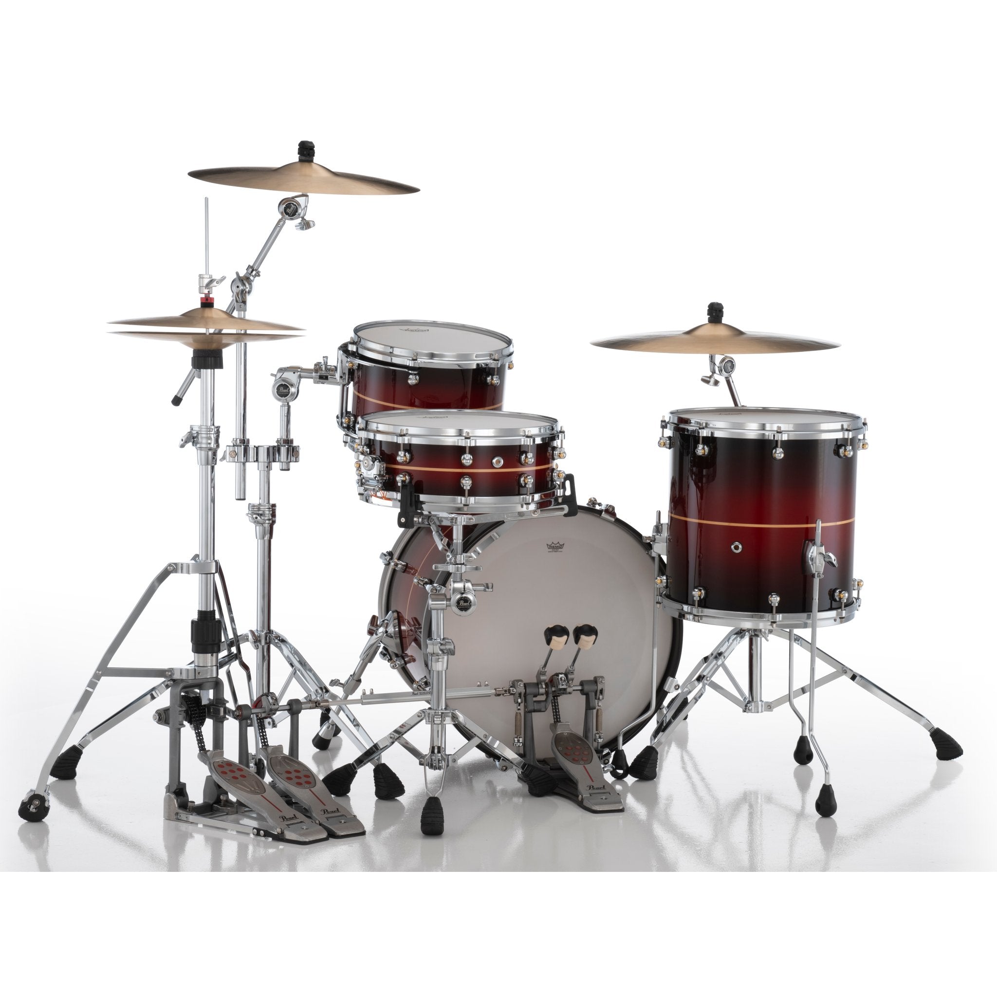 Pearl Reference One 3-piece Drum Set Shell Pack - 20" Bass Drum - 7/8" Tom Mount - Natural Banded Redburst - Image 4