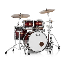 Pearl Reference One 4-piece Drum Set Shell Pack - 22" x 18" Bass Drum - 12mm Tom Mount - Natural Banded Redburst - Image 1