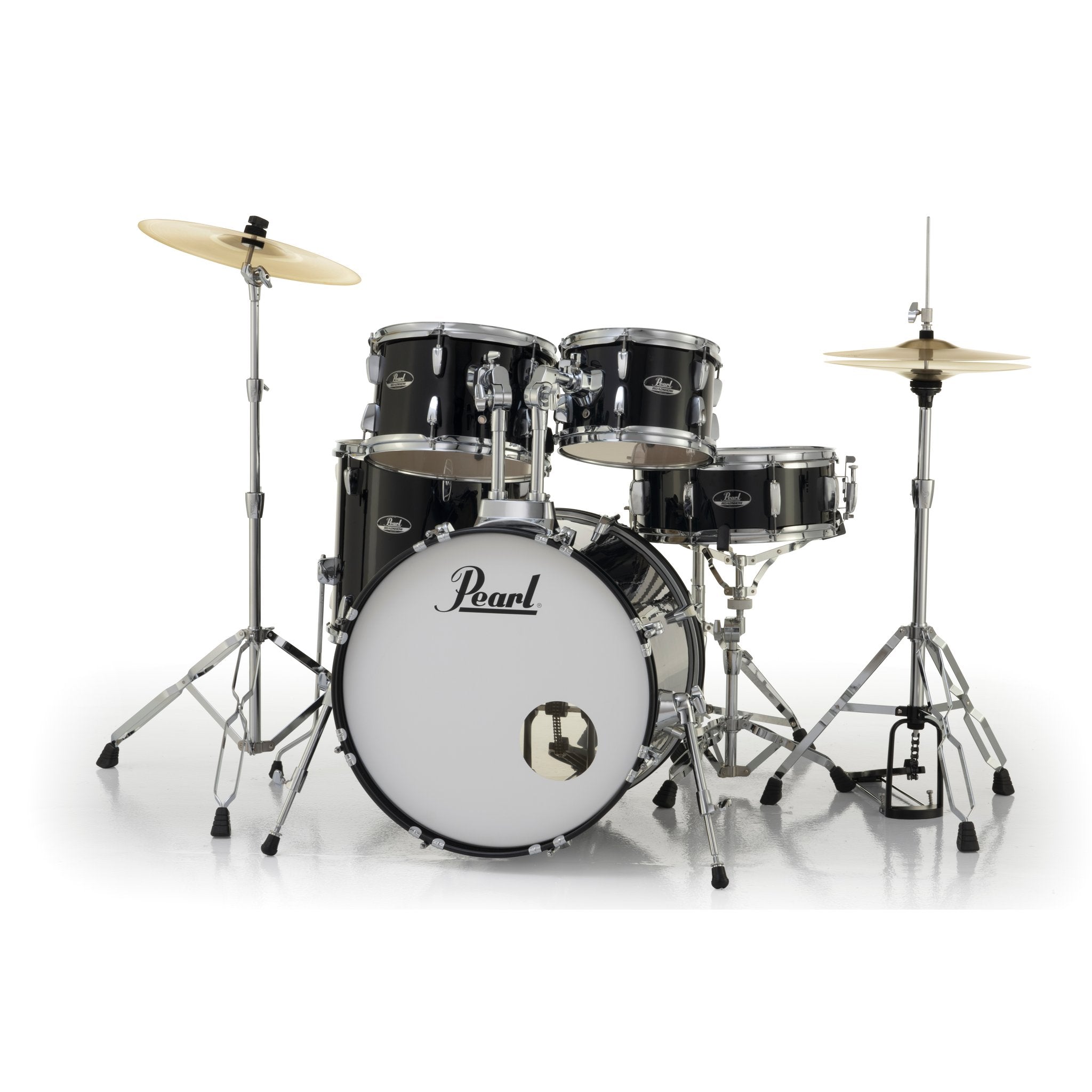 Pearl Roadshow 5-piece Drum Set with Hardware and Cymbals - 20" Bass Drum - Jet Black - Image 4
