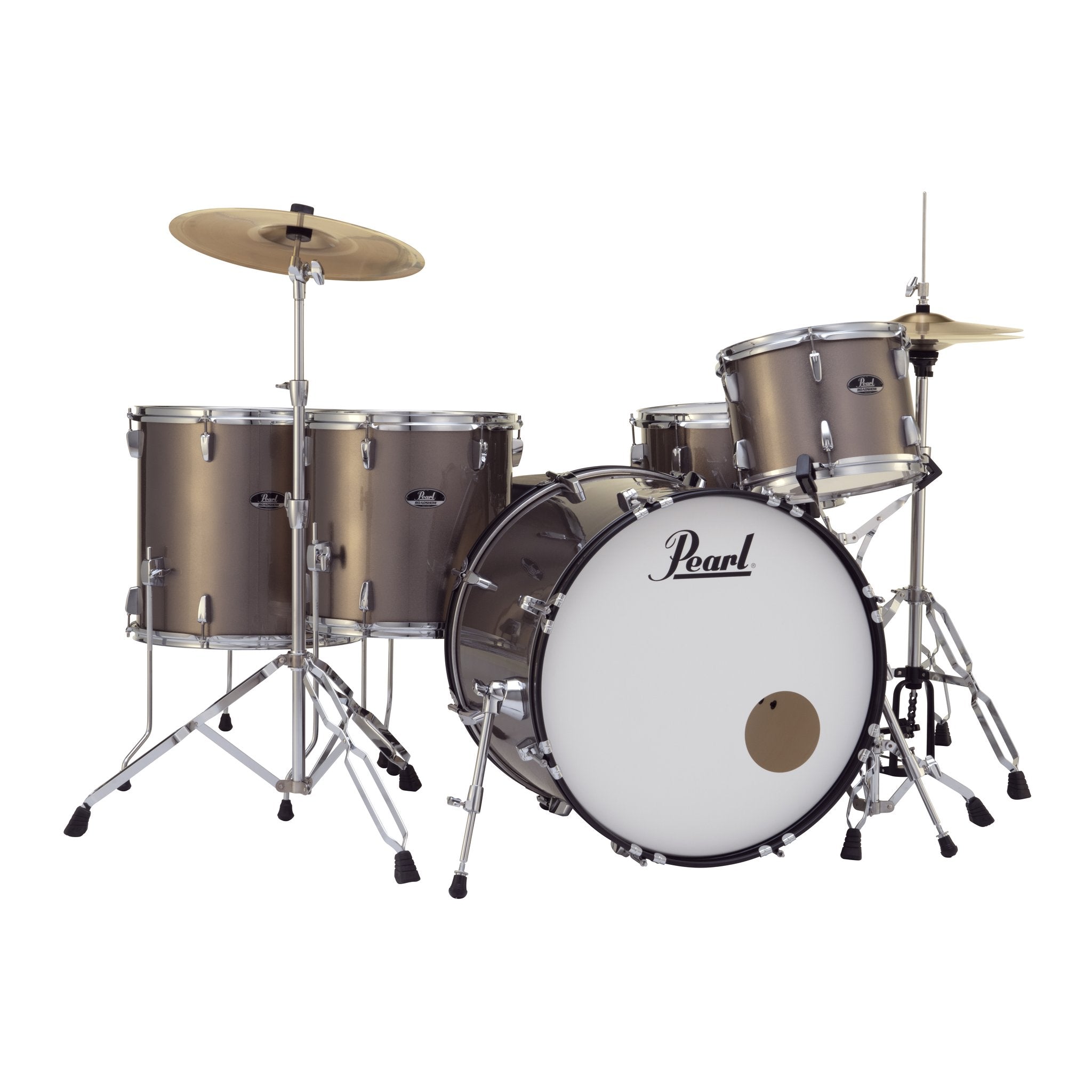 Pearl Roadshow 5-piece Rock Drum Set with Hardware and Cymbals - 22" Bass Drum - Bronze Metallic - Image 1
