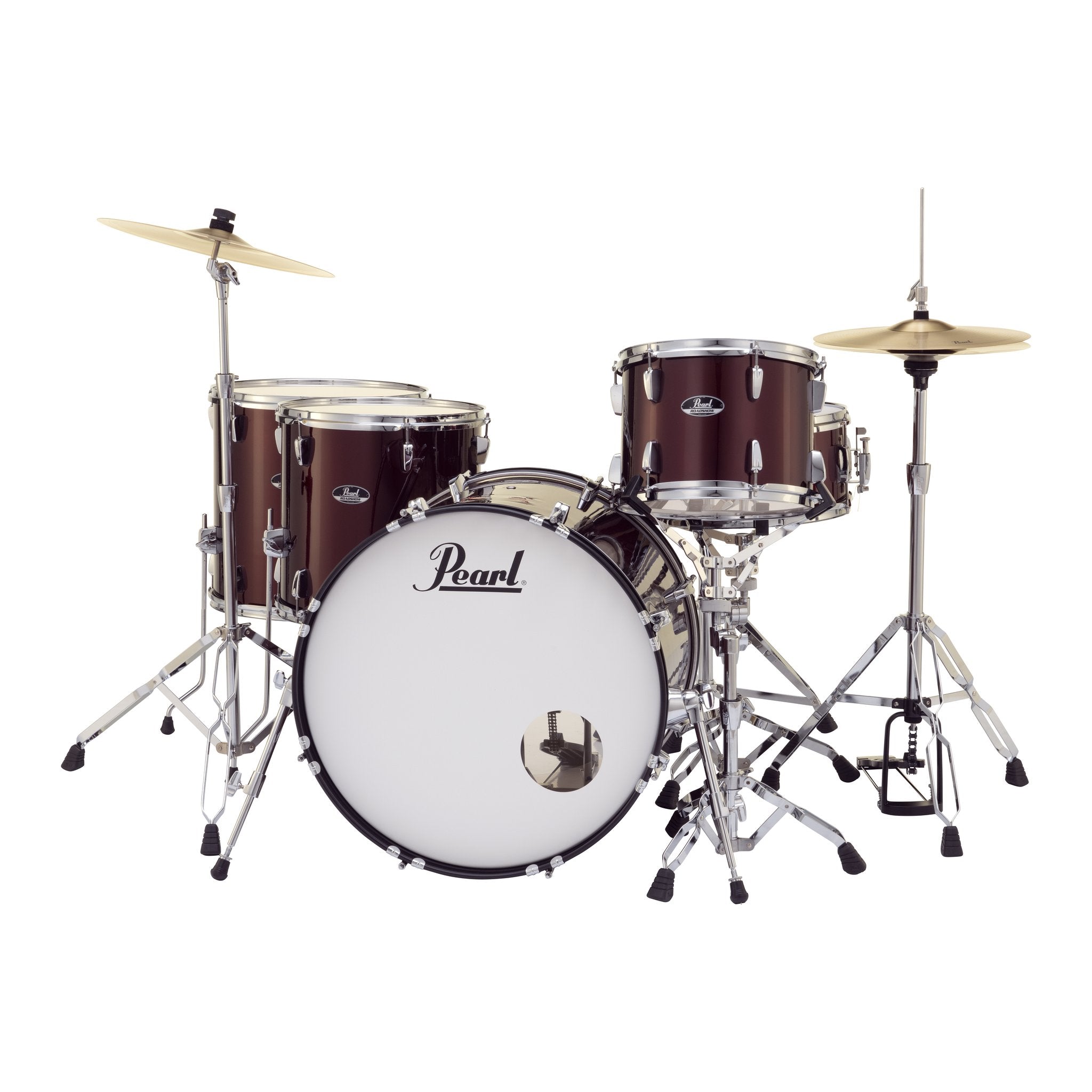 Pearl Roadshow 5-piece Rock Drum Set with Hardware and Cymbals - 22" Bass Drum - Wine Red - Image 2