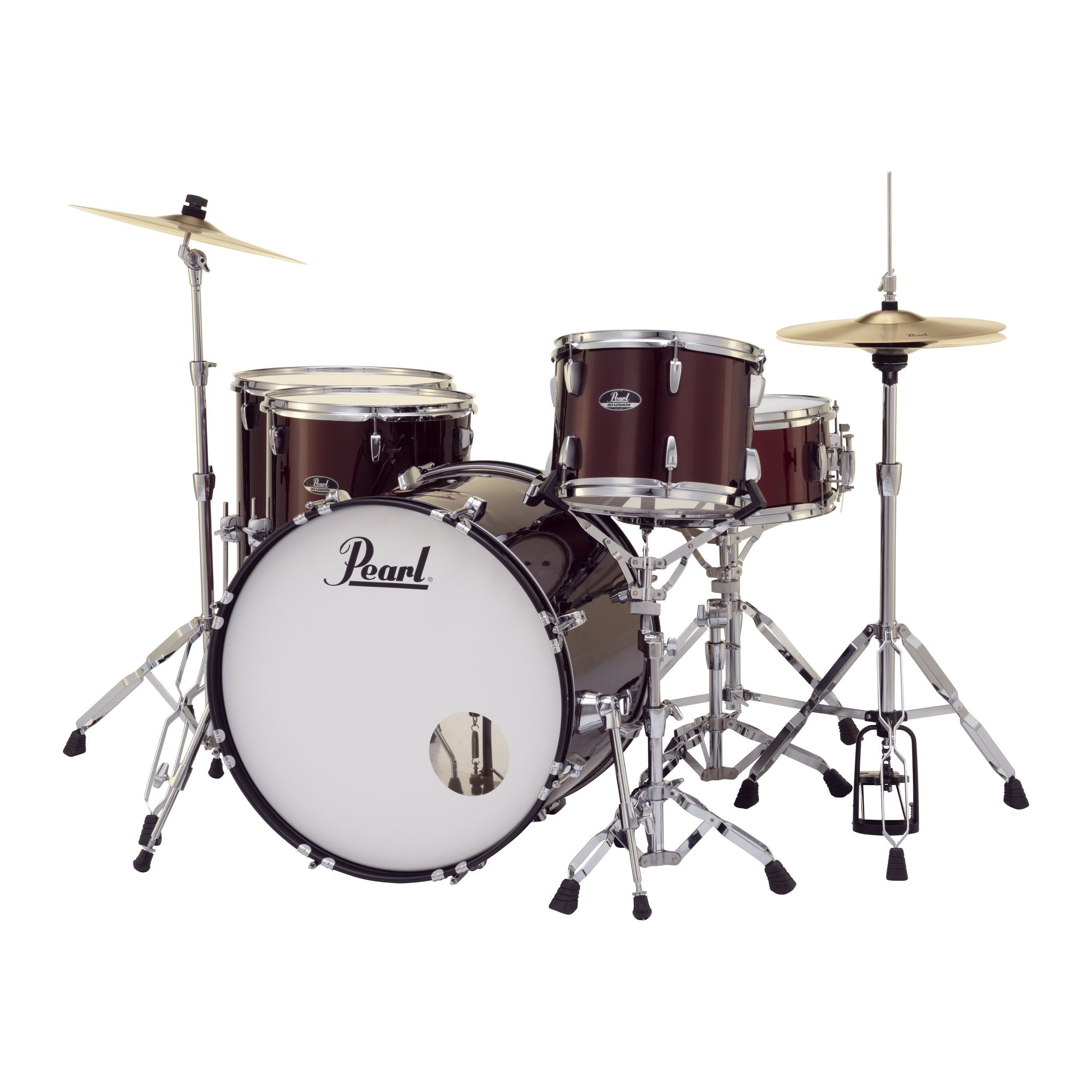 Pearl Roadshow 5-piece Rock Drum Set with Hardware and Cymbals - 22" Bass Drum - Wine Red - Image 5