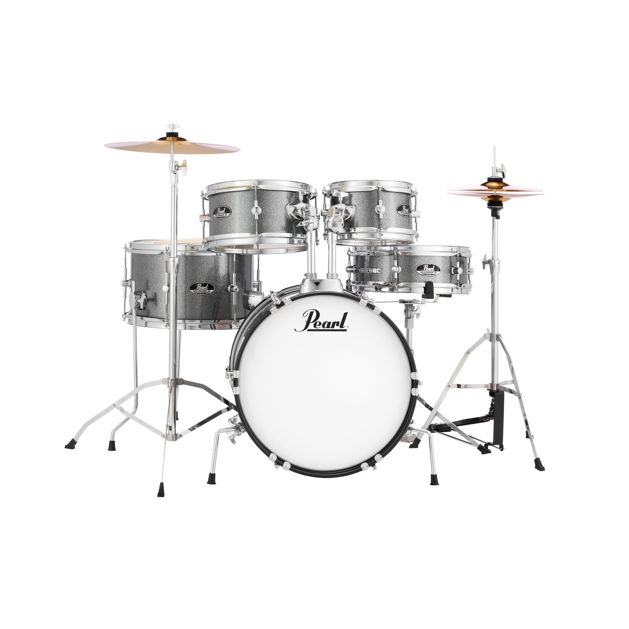 Pearl Roadshow Jr. 5-piece Drum Set with Hardware and Cymbals - 16" Bass Drum - Grindstone Sparkle - Image 2