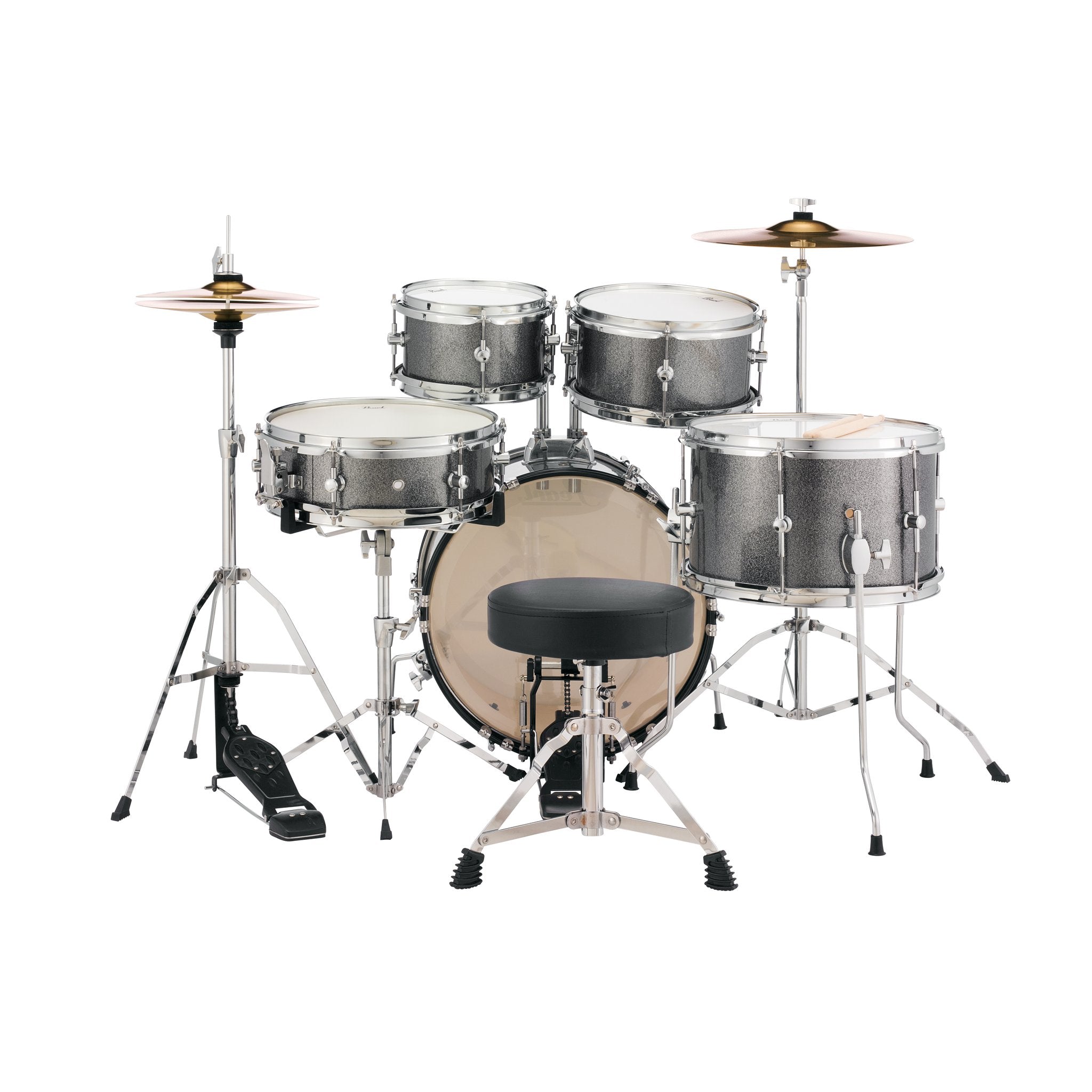 Pearl Roadshow Jr. 5-piece Drum Set with Hardware and Cymbals - 16" Bass Drum - Grindstone Sparkle - Image 3