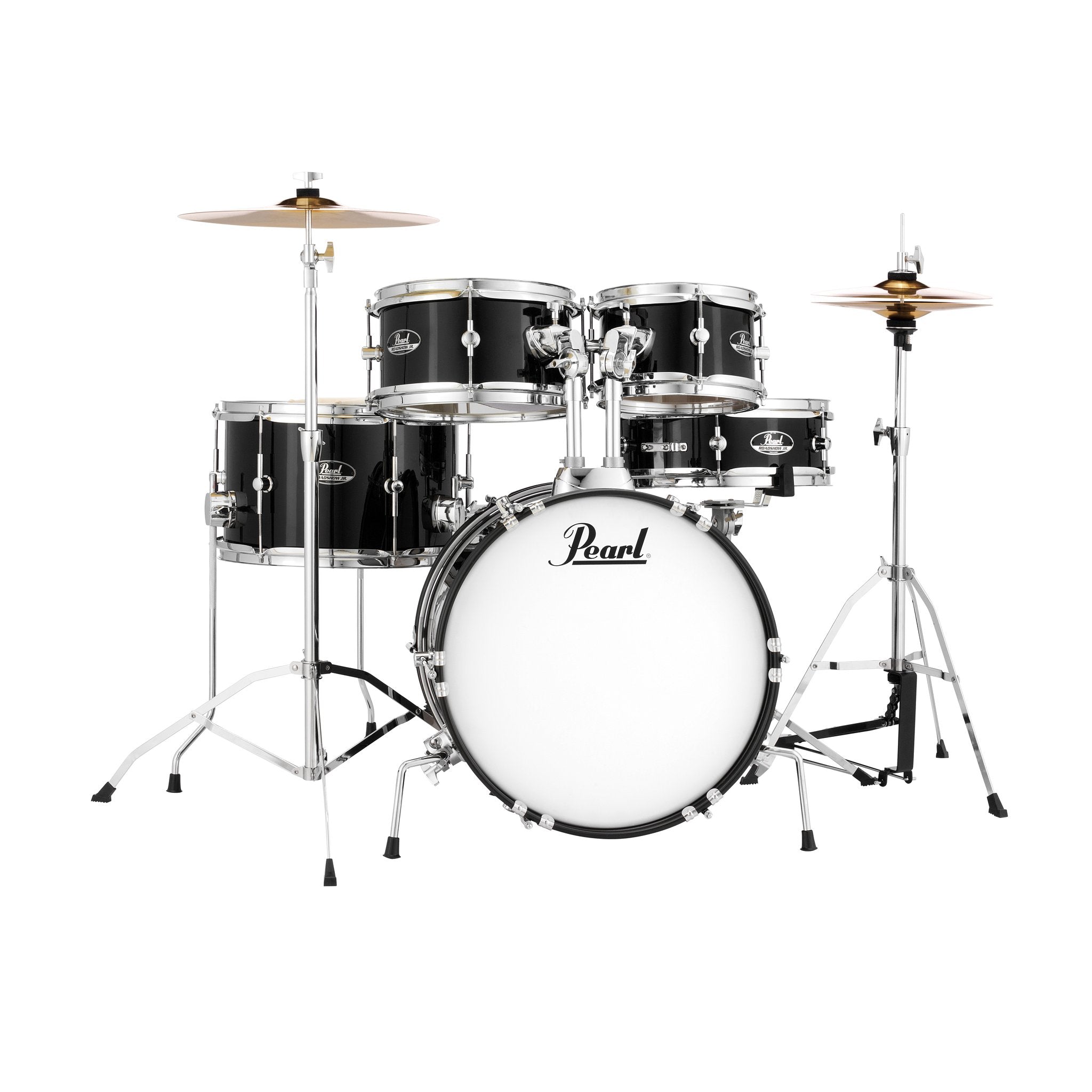Pearl Roadshow Jr. 5-piece Drum Set with Hardware and Cymbals - 16" Bass Drum - Jet Black - Image 4
