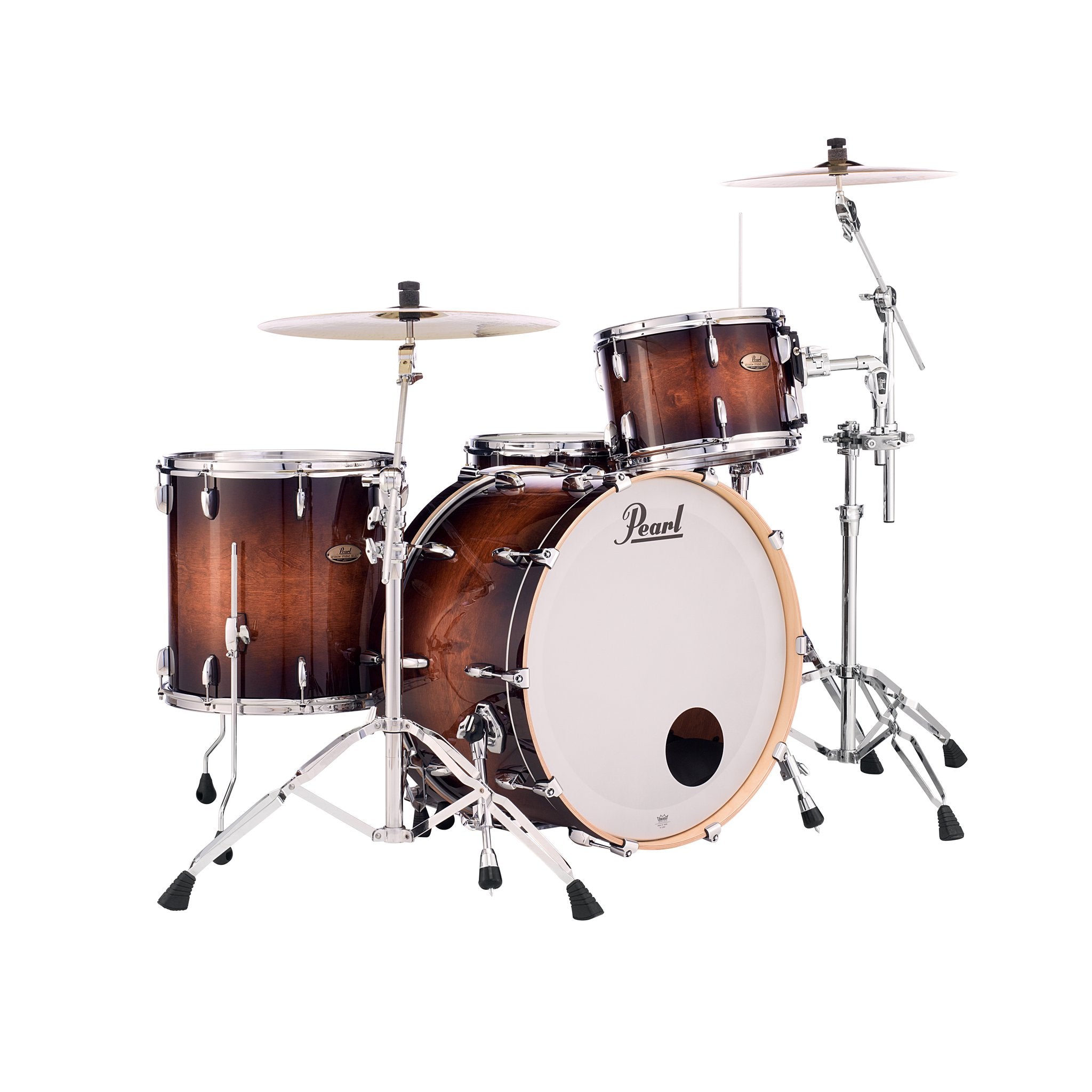 Pearl Session Studio Select 3-piece Drum Set Shell Pack - 24" Bass Drum - Gloss Barnwood Brown - Image 2