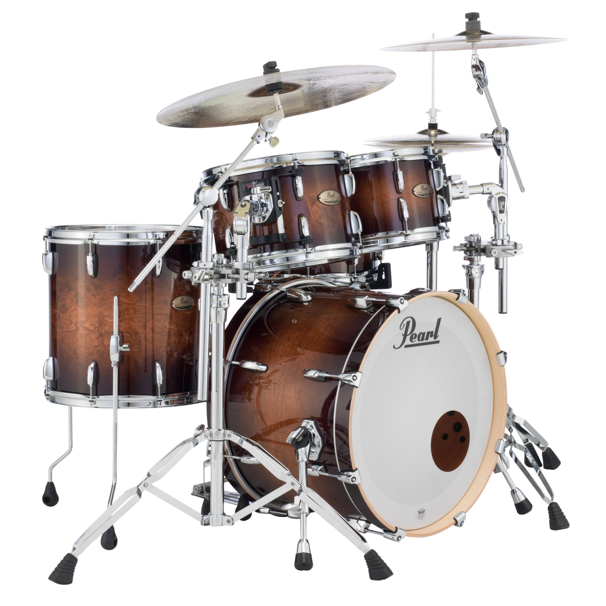 Pearl Session Studio Select 4-piece Drum Set Shell Pack - 20" Bass Drum - Gloss Barnwood Brown - Image 2