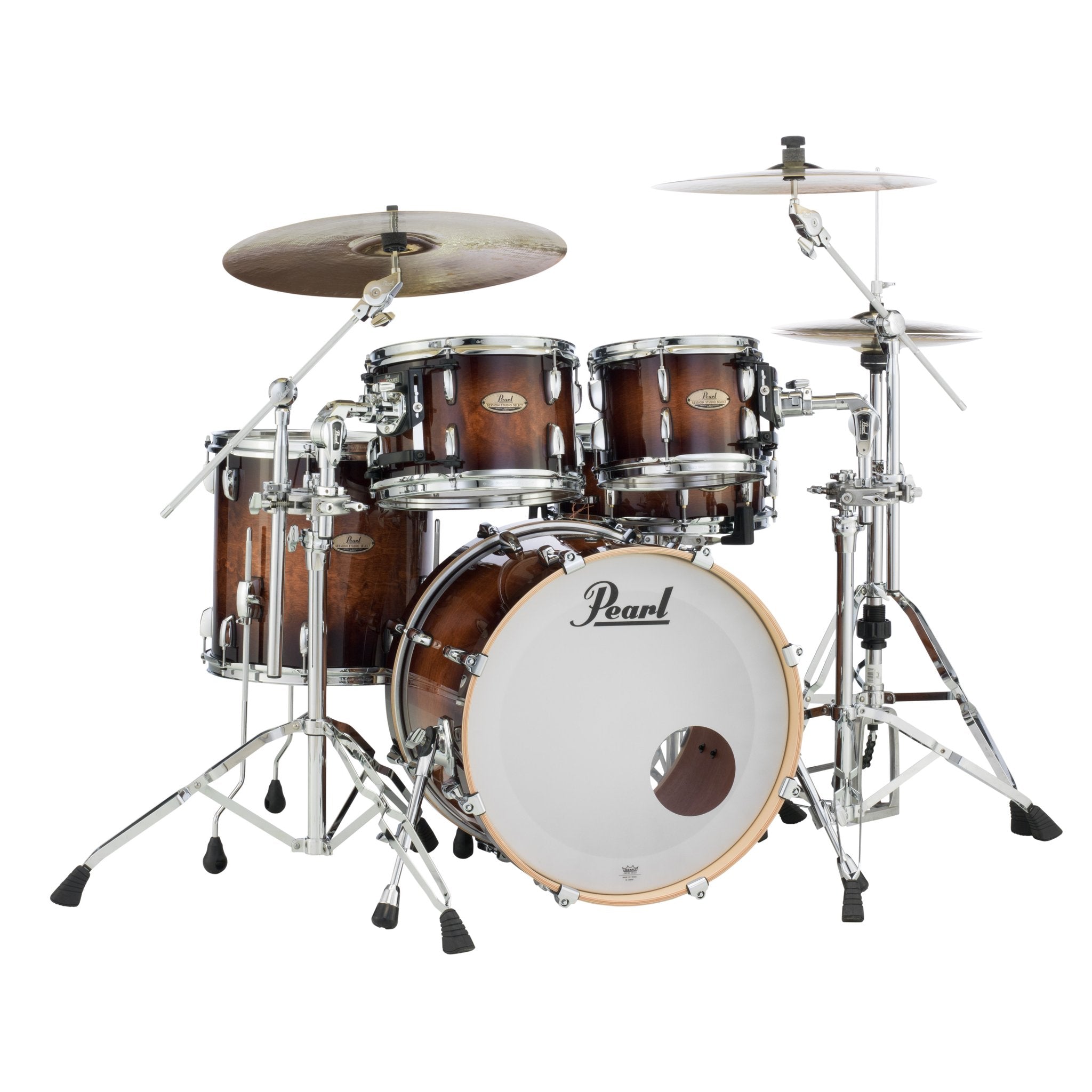 Pearl Session Studio Select 4-piece Drum Set Shell Pack - 20" Bass Drum - Gloss Barnwood Brown - Image 3