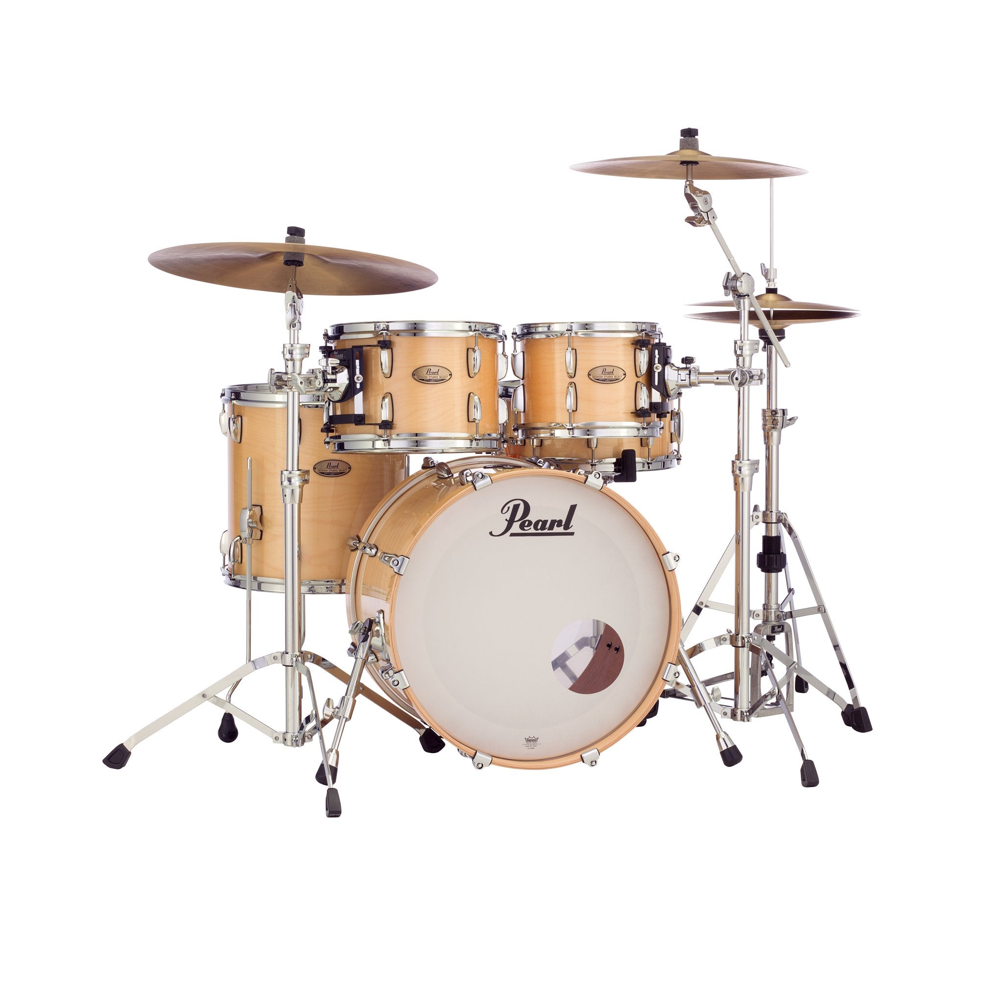 Pearl Session Studio Select 4-piece Drum Set Shell Pack - 20" Bass Drum - Gloss Natural Birch - Image 1