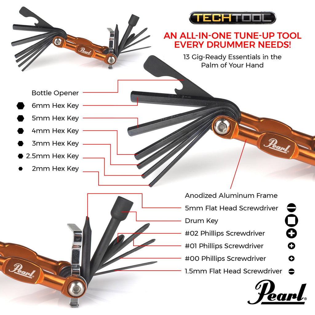 Pearl Techtool Drum Key Multi-Tool | Steve Weiss Music