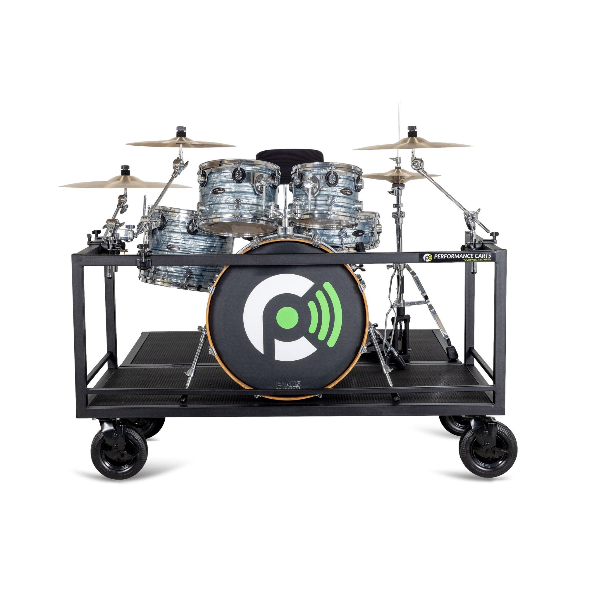 Performance Carts Drum Set Cart PCD-100 with Kit Front View