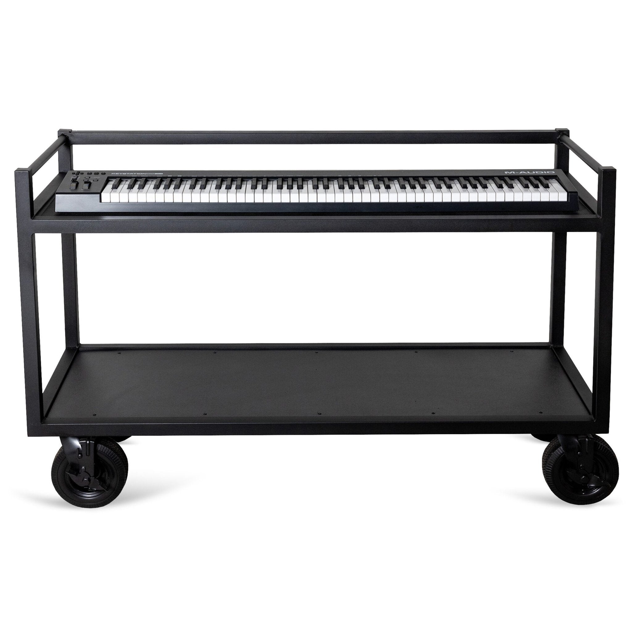 Performance Carts Open-Frame Synth Cart PCK-100 Players Side with Keyboard