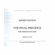 Peyton-The Final Precipice (For Timpani and Tape)-(SP/Electronic Part On Flash Drive) OS