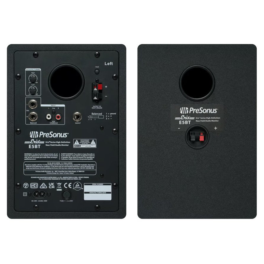 Presonus Eris E5 BT Studio Monitor Rear Panel