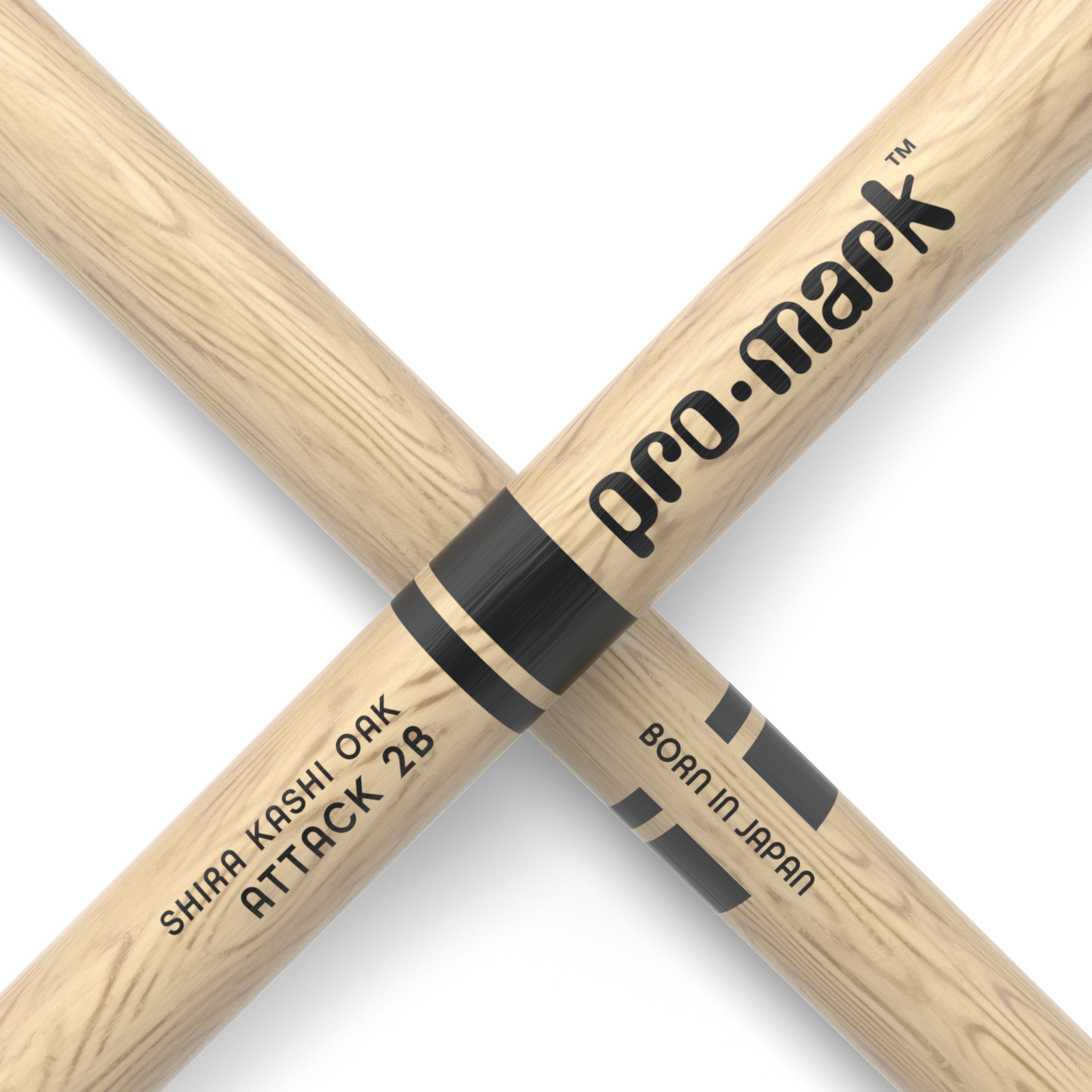 Promark PW2BW Classic Attack Shira Kashi Oak 2B Wood Tip Drumsticks - Image 5