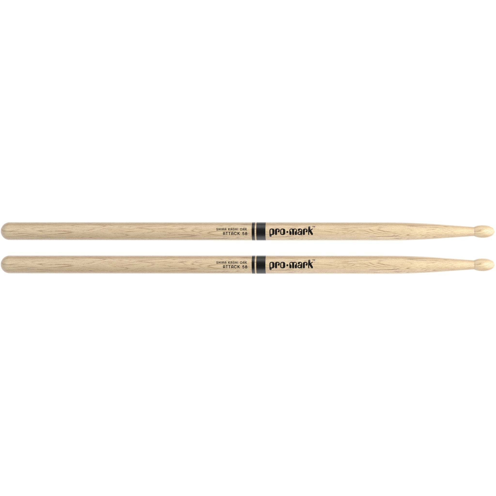 Promark PW5BW Classic Attack Shira Kashi Oak 5B Wood Tip Drumsticks Pair