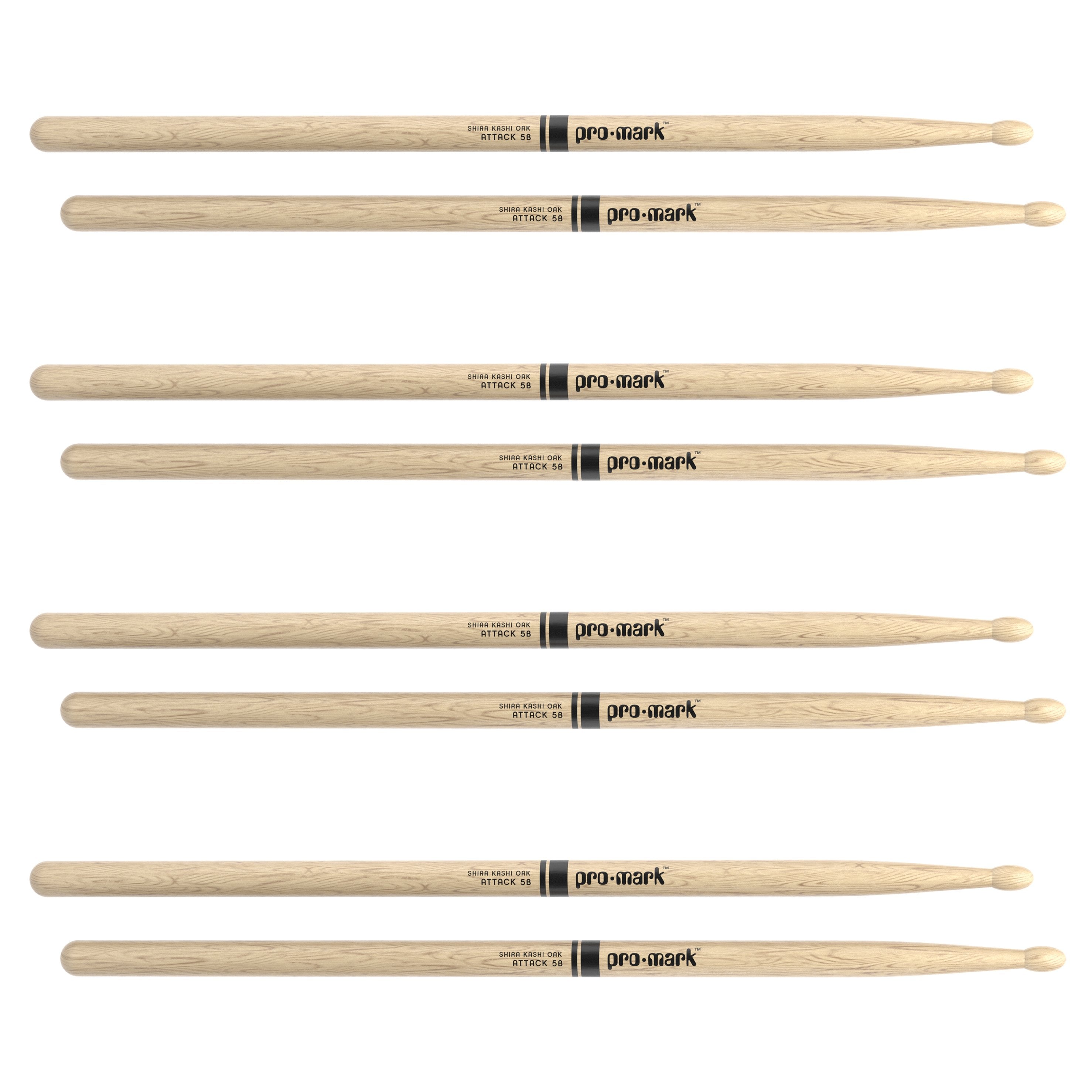 Promark PW5BW Japanese Oak 5B Wood Tip Drumsticks - 4 Pack - Image 2