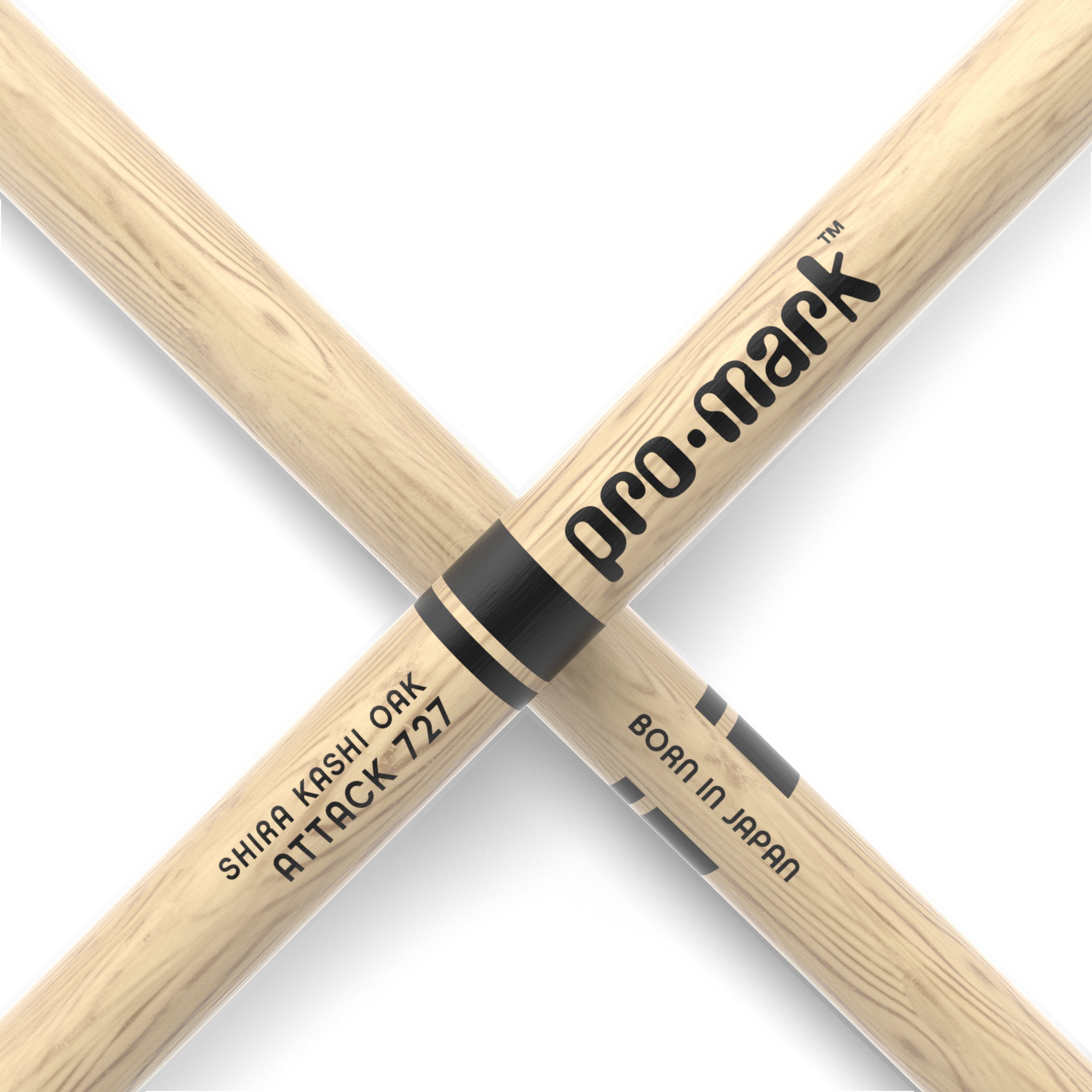 Promark PW727N Classic Attack Shira Kashi Oak Nylon Tip Drumsticks