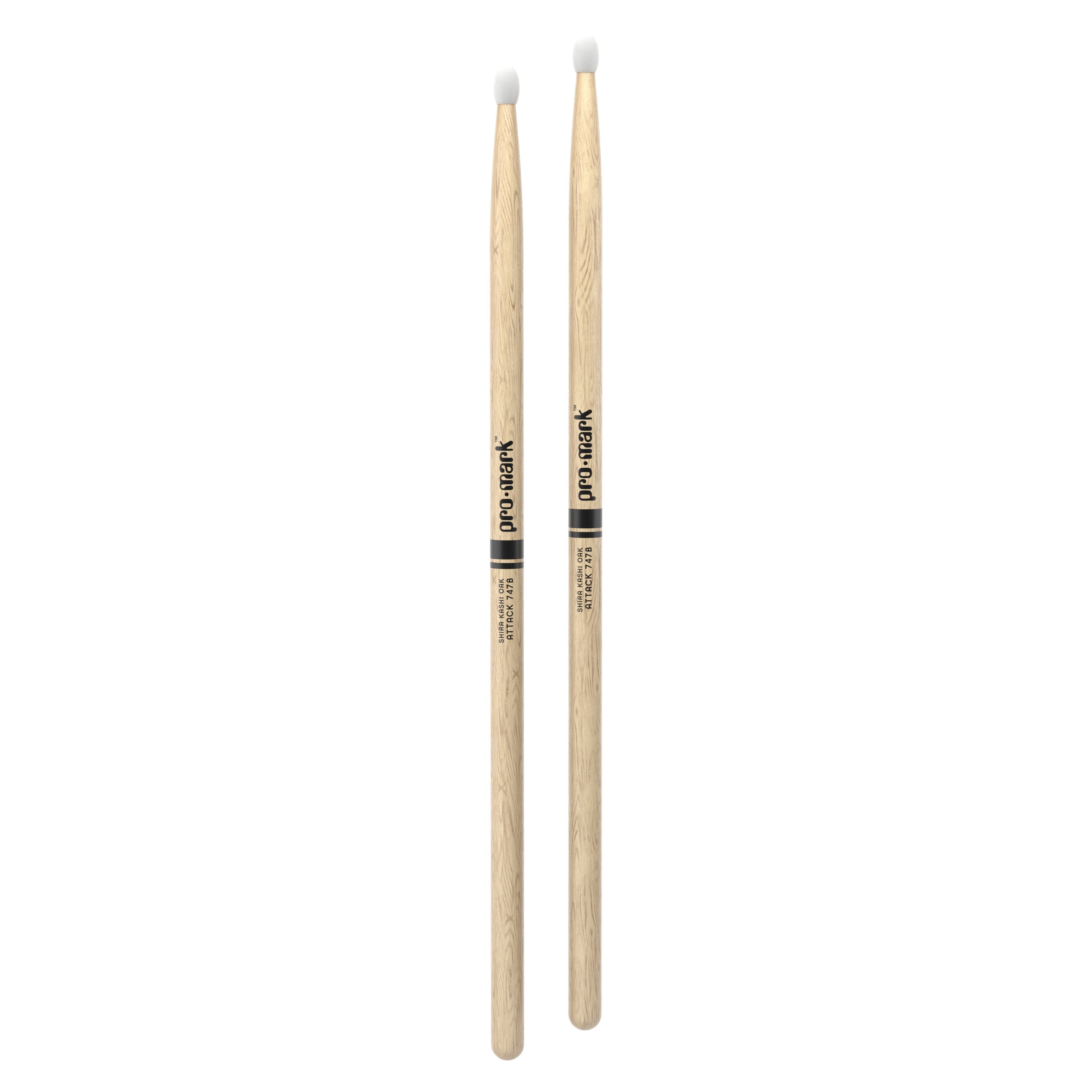Promark PW747BN Japanese Oak Super Rock Nylon Tip Drumsticks - Image 3