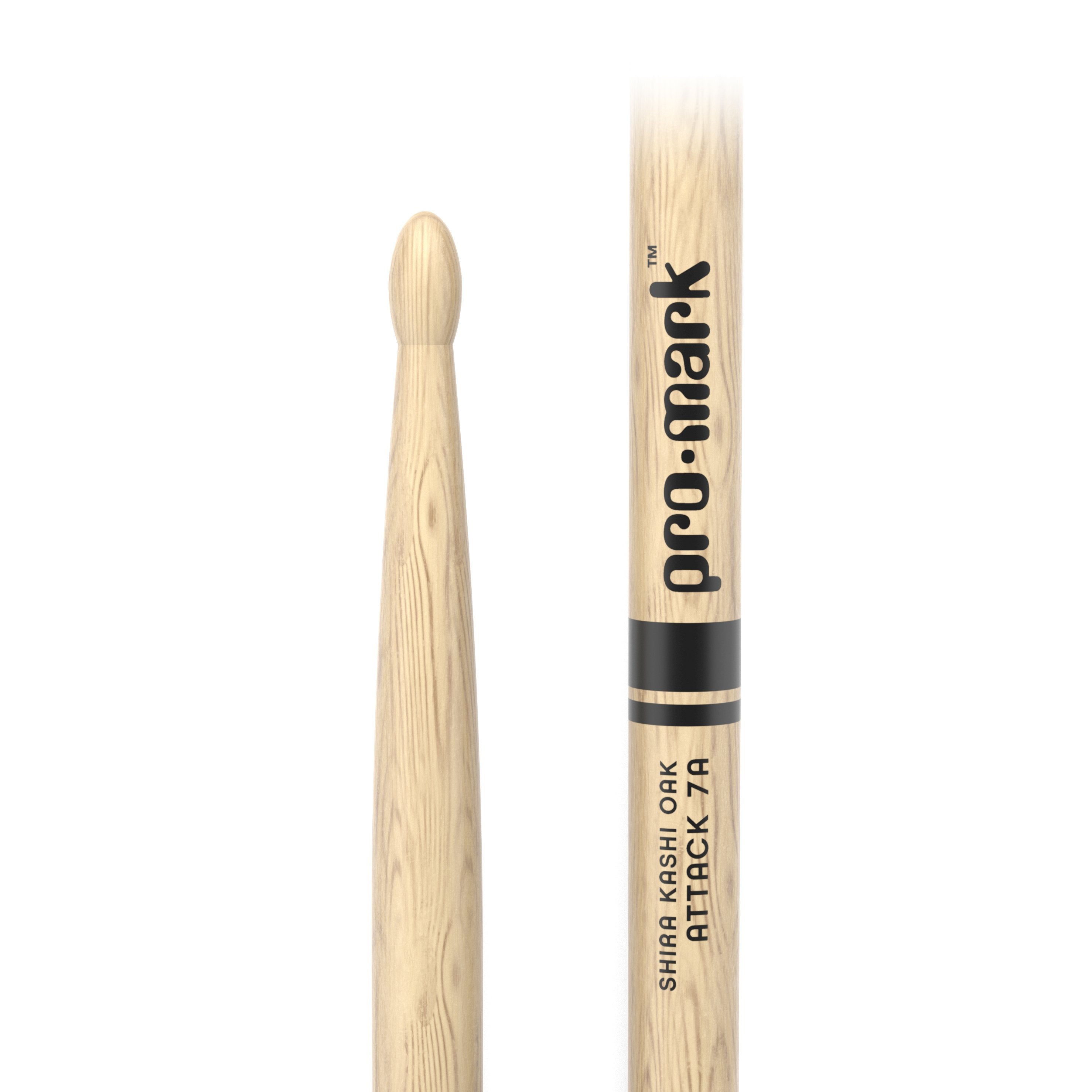 Promark PW7AW Classic Attack Shira Kashi Oak 7A Wood Tip Drumsticks - Image 2