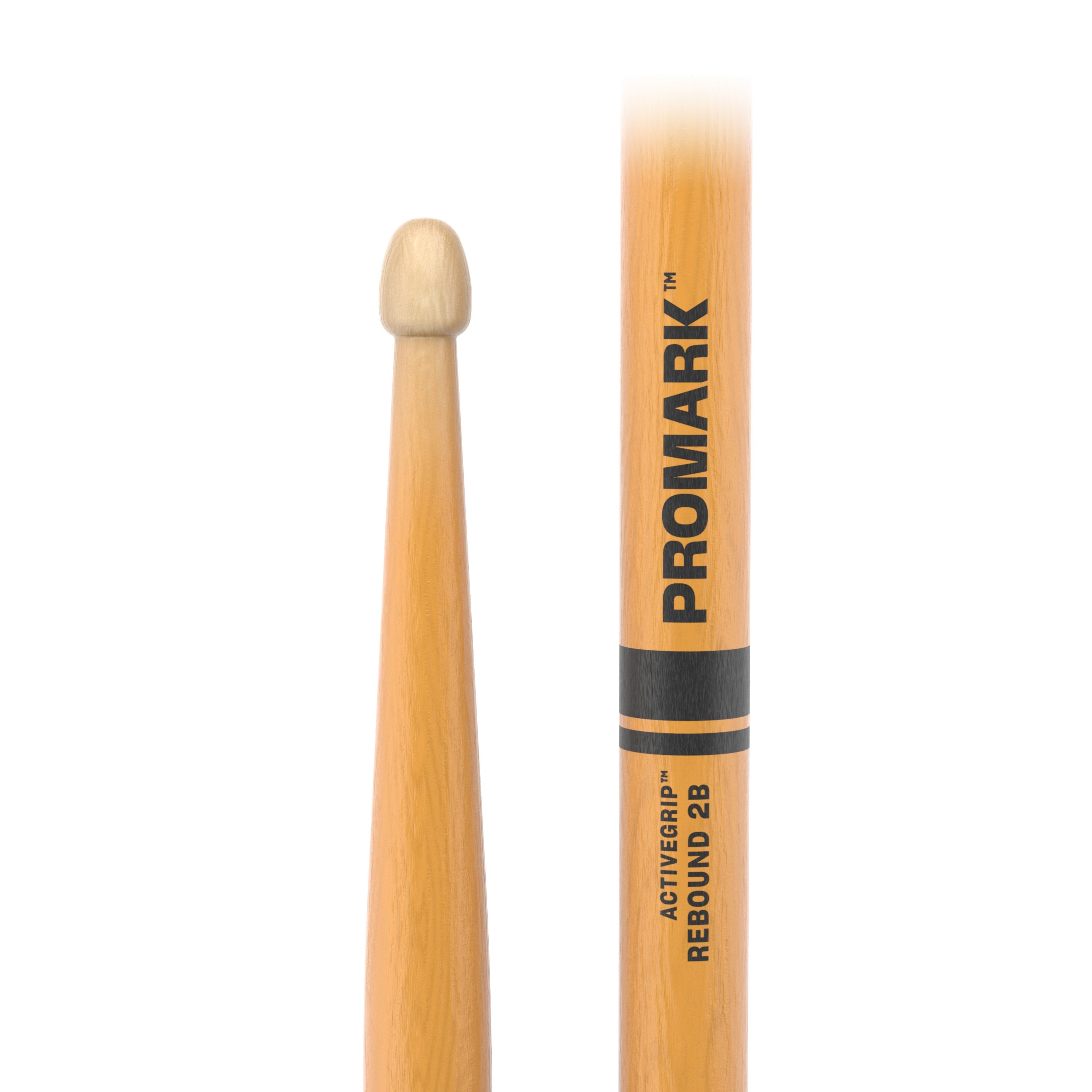Promark Rebound 2B ActiveGrip Clear Hickory Acorn Wood Tip Drumsticks - Image 2
