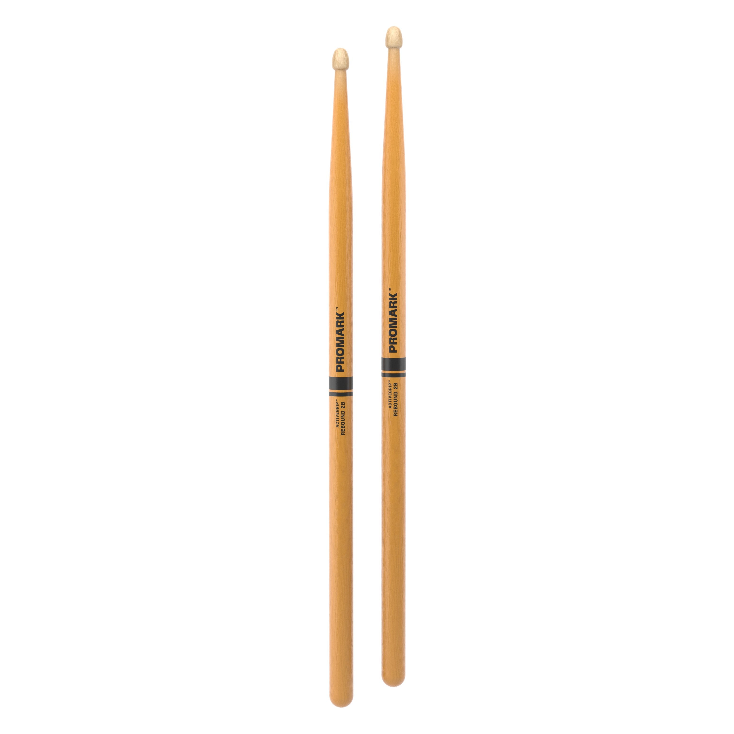 Promark Rebound 2B ActiveGrip Clear Hickory Acorn Wood Tip Drumsticks - Image 3