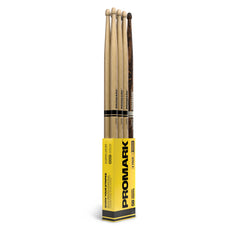 Promark Rebound RBH595AW 5B Acorn Tip Drumsticks - 4 pack (3 Hickory and 1 Firegrain) - Image 1