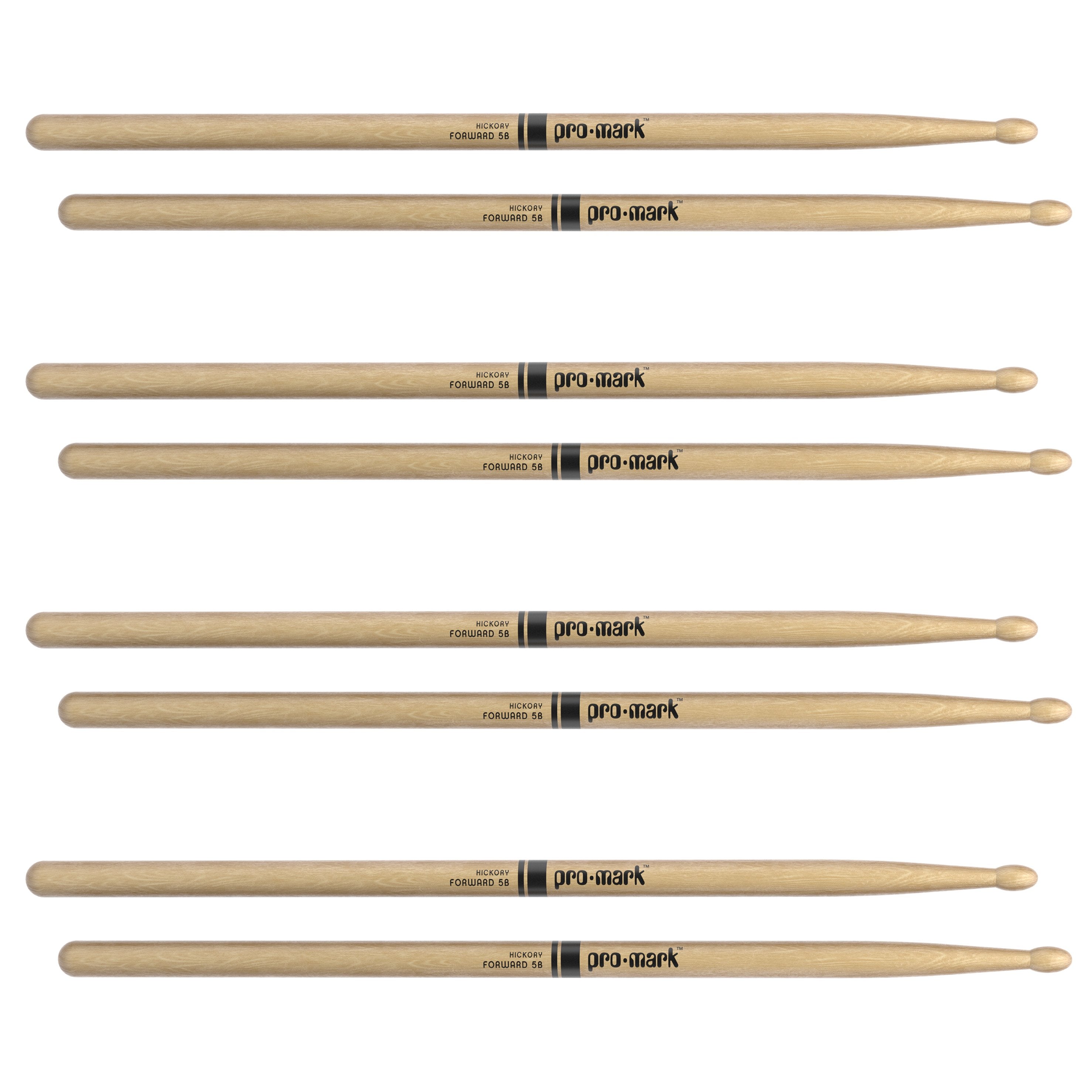 Promark TX5BW Classic Forward 5B Wood Tip Drumsticks - 4 Pack - Image 2