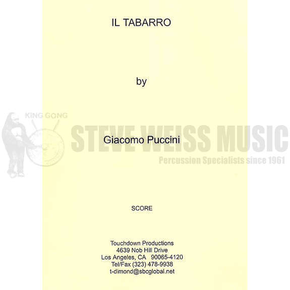 Puccini-Il Tabarro (perc. and timp. score ONLY)