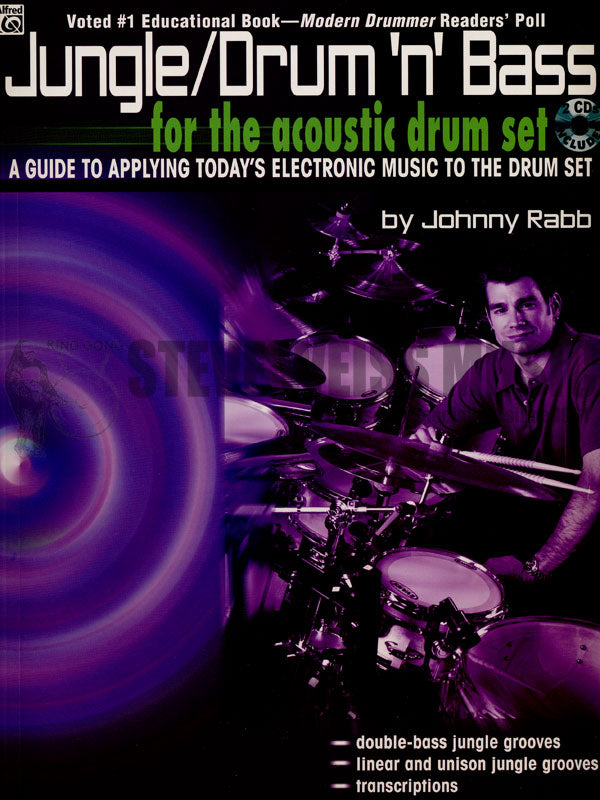 Rabb-Jungle/Drum 'n' Bass for the Acoustic Drum Set (w/CD)