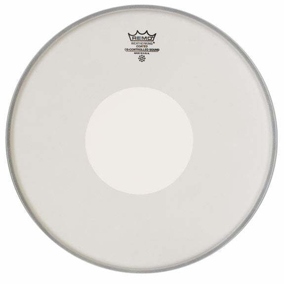 Remo 14" Controlled Sound Coated Drum Head with White Dot On Bottom