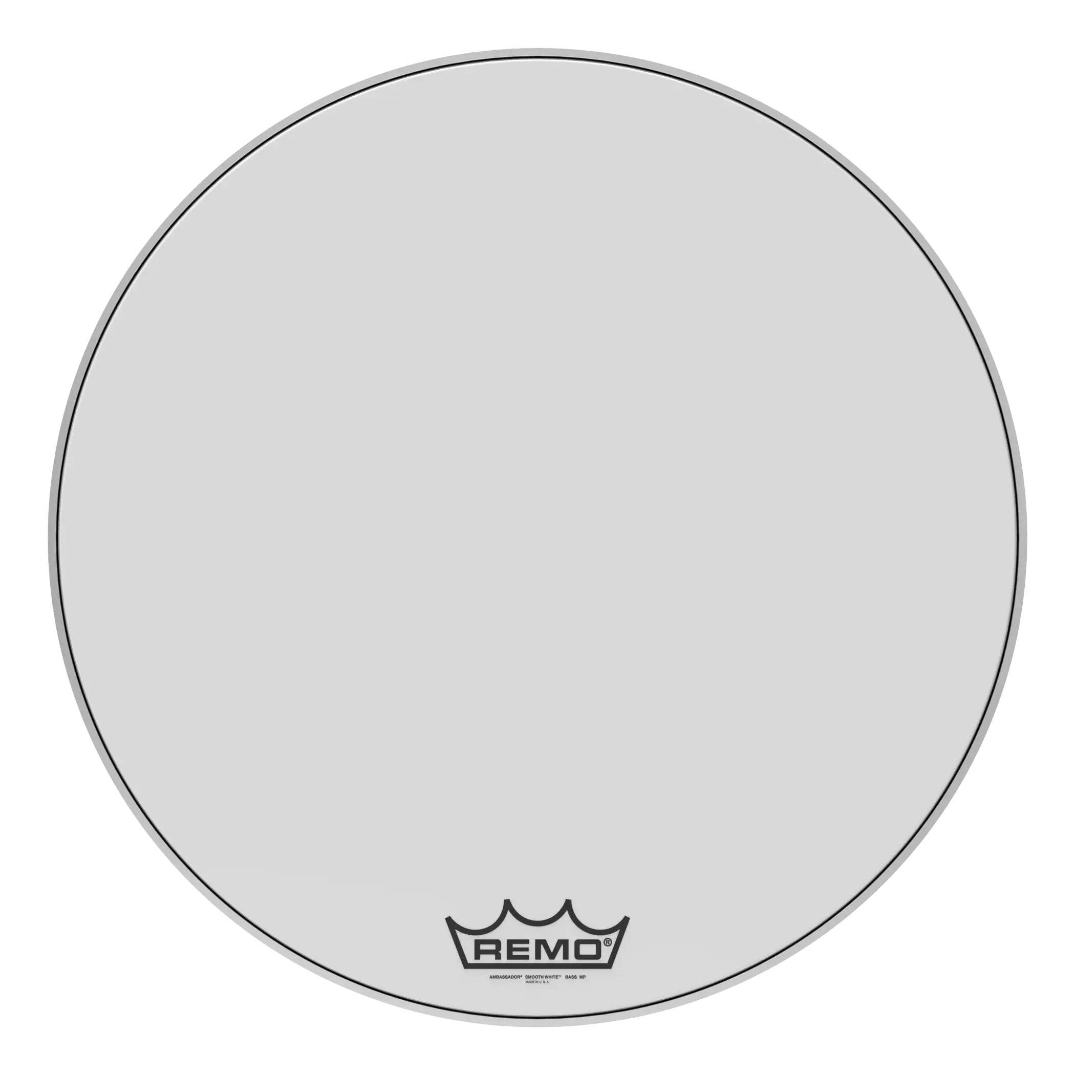 Remo Ambassador Smooth White Crimplock Marching Bass Drumhead - 30"