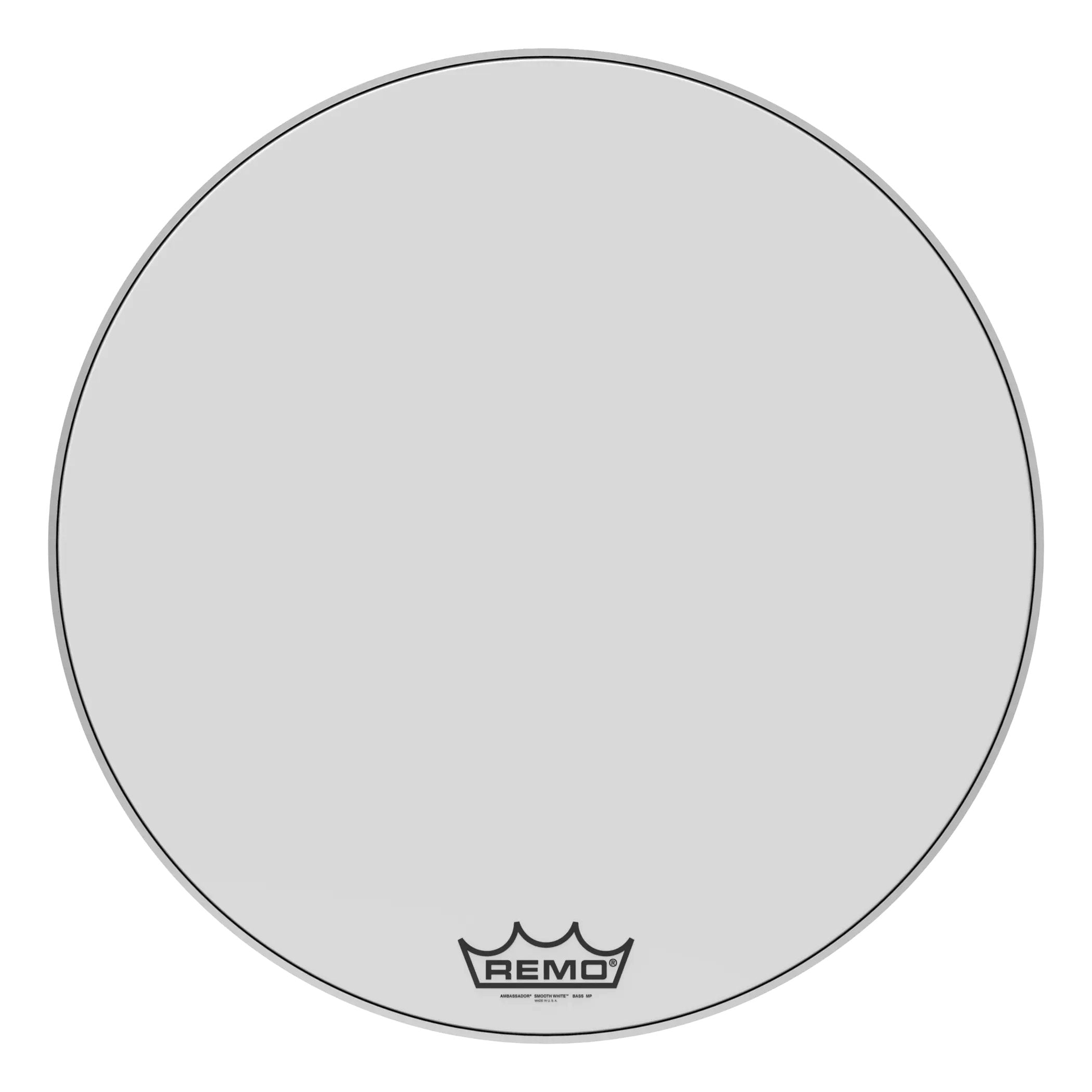 Remo Ambassador Smooth White Crimplock Marching Bass Drumhead - 32"