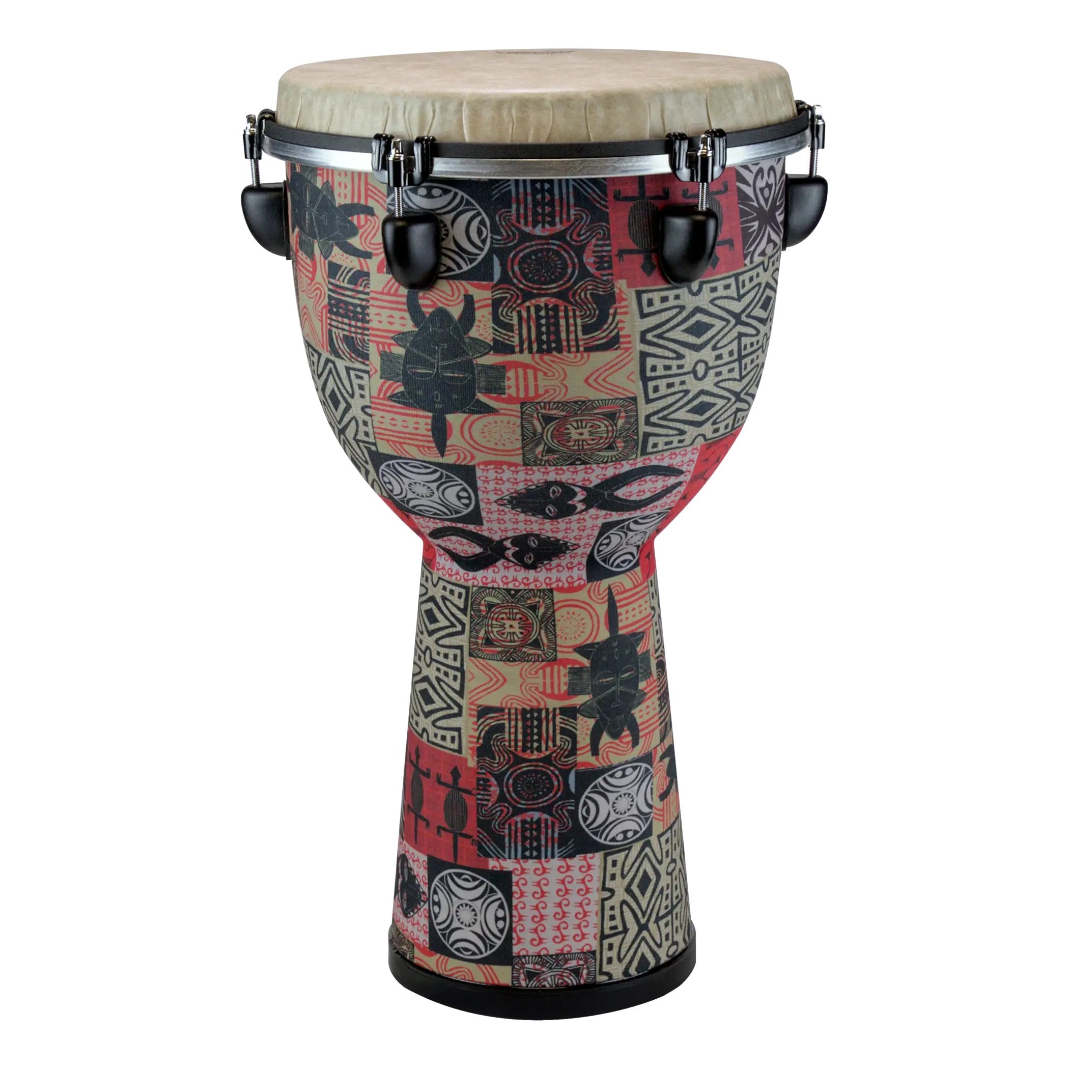 Remo Apex Djembe Drum - 12" x 22" - Red Kinte Cloth