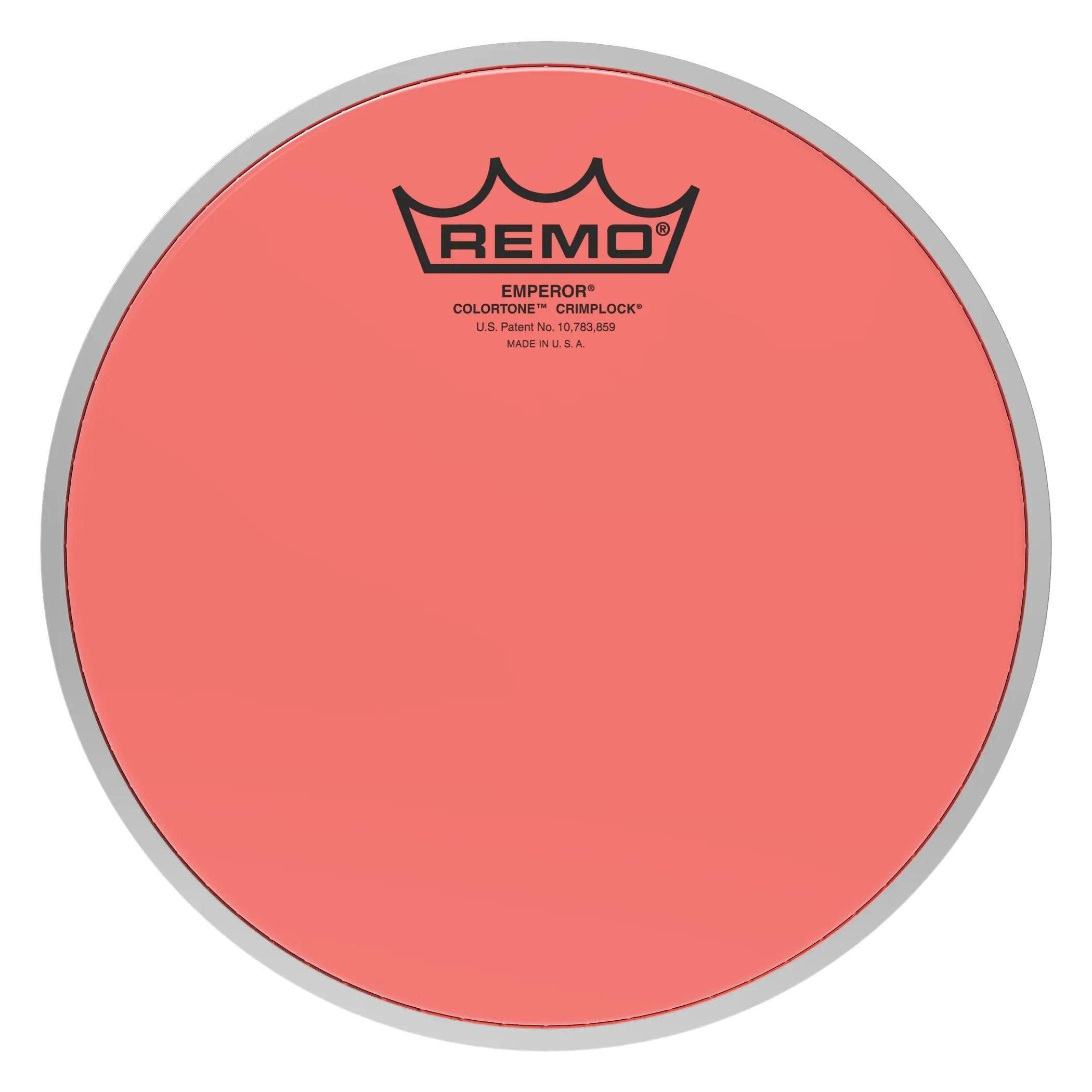 Remo Emperor Colortone Red Crimplock Marching Tenor Drumhead - 8"