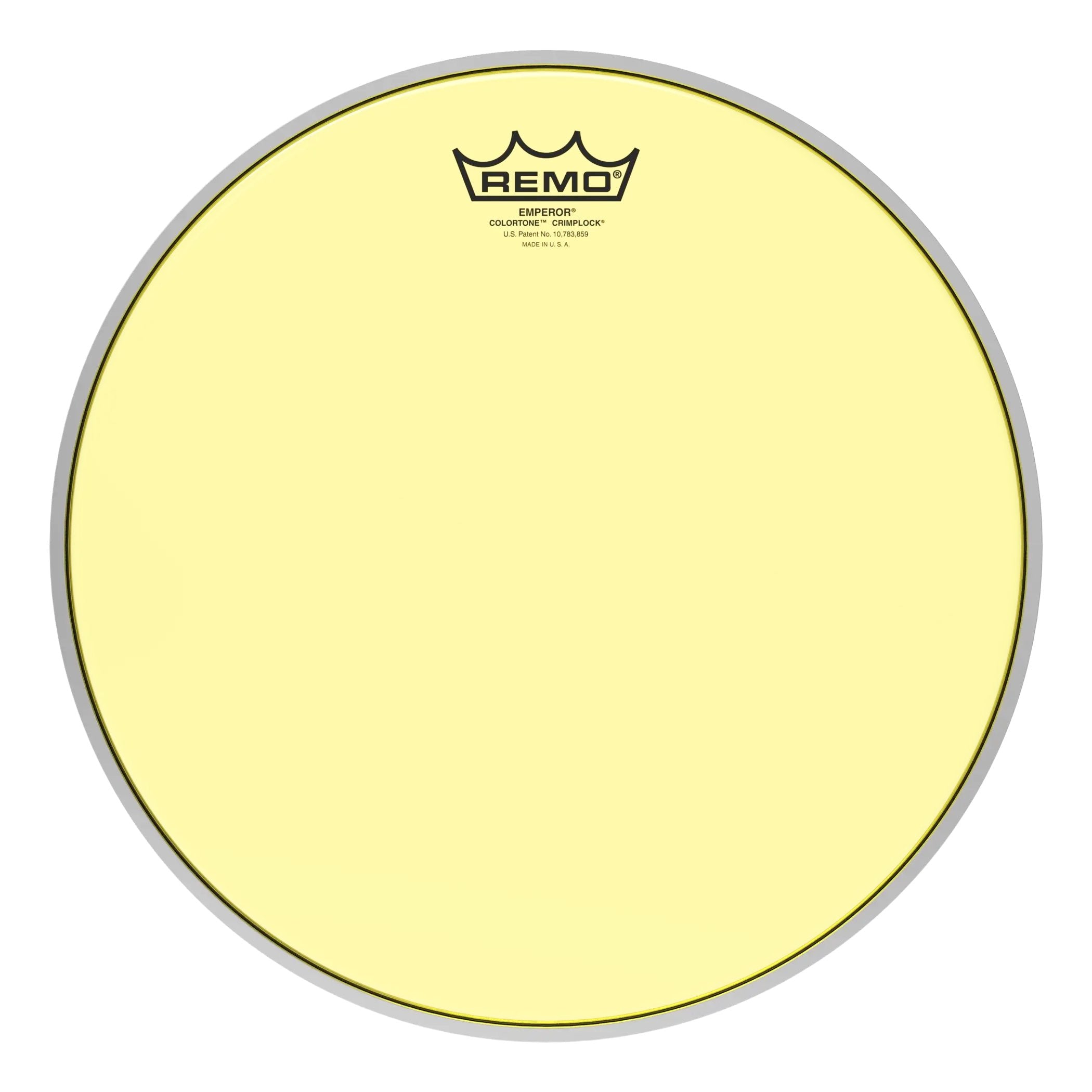 Remo Emperor Colortone Yellow Crimplock Marching Tenor Drumhead - 13"