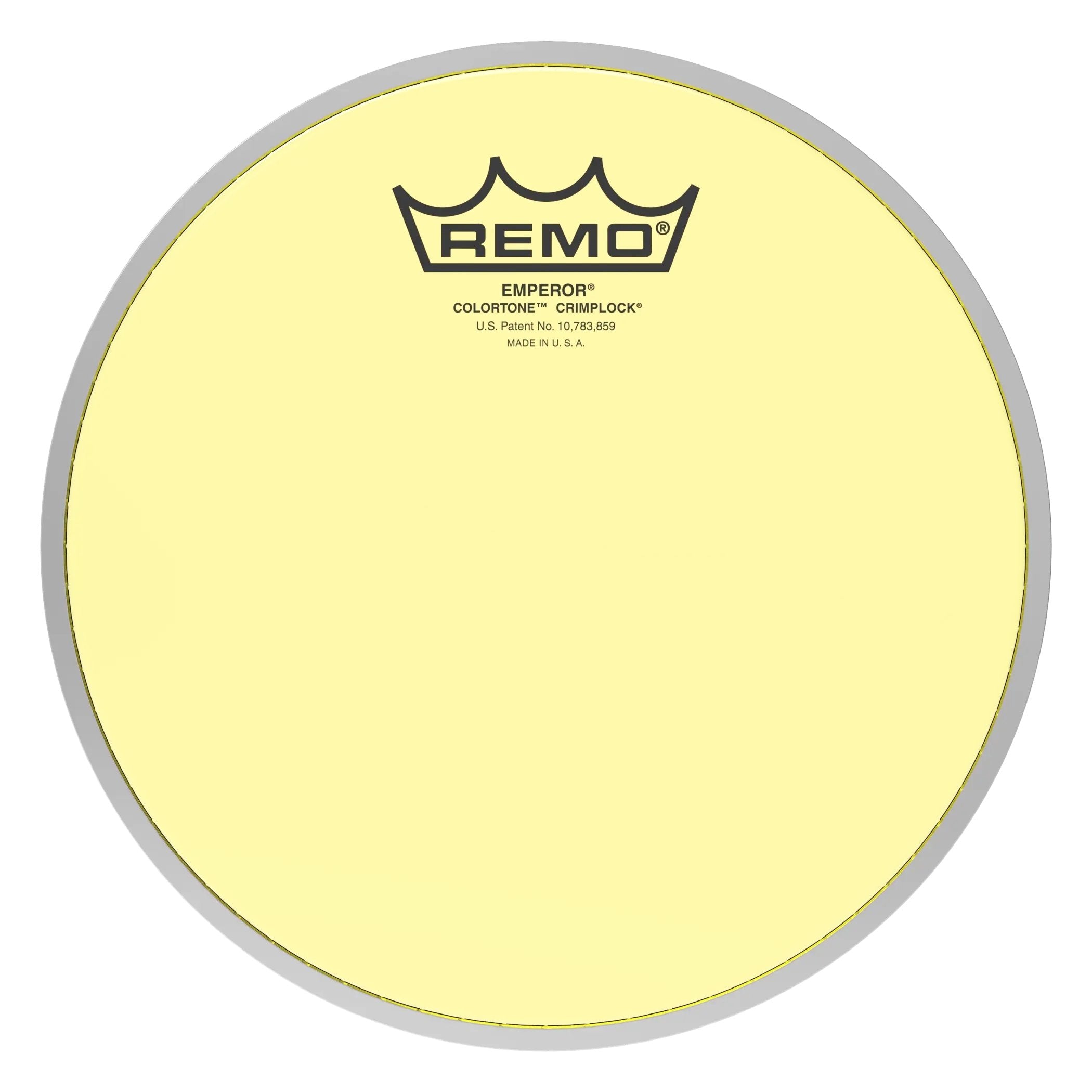 Remo Emperor Colortone Yellow Crimplock Marching Tenor Drumhead - 8"