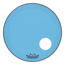 Remo Powerstroke P3 Colortone Blue Bass Drumhead - Offset Hole - 24"
