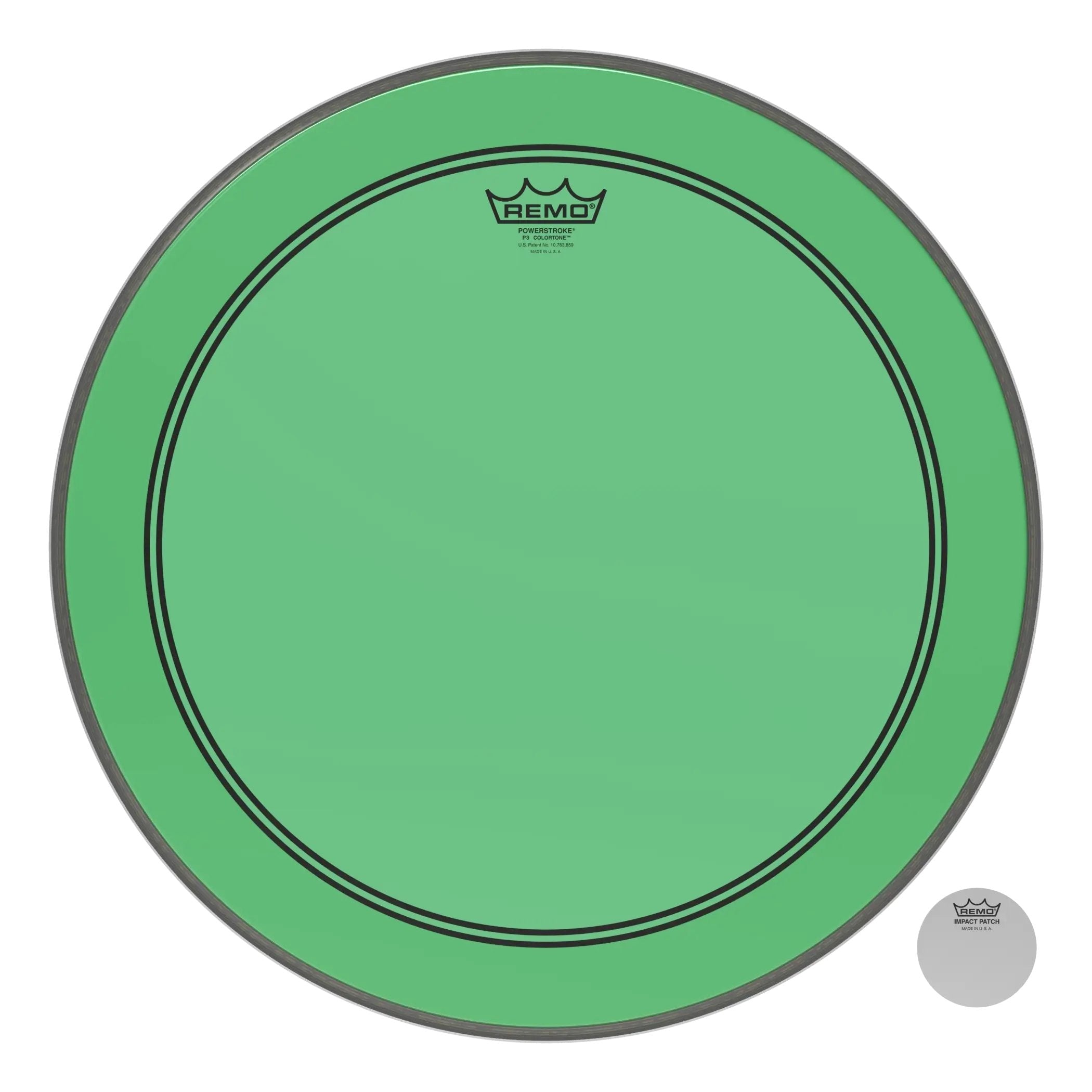 Remo Powerstroke P3 Colortone Green Bass Drumhead - 20"