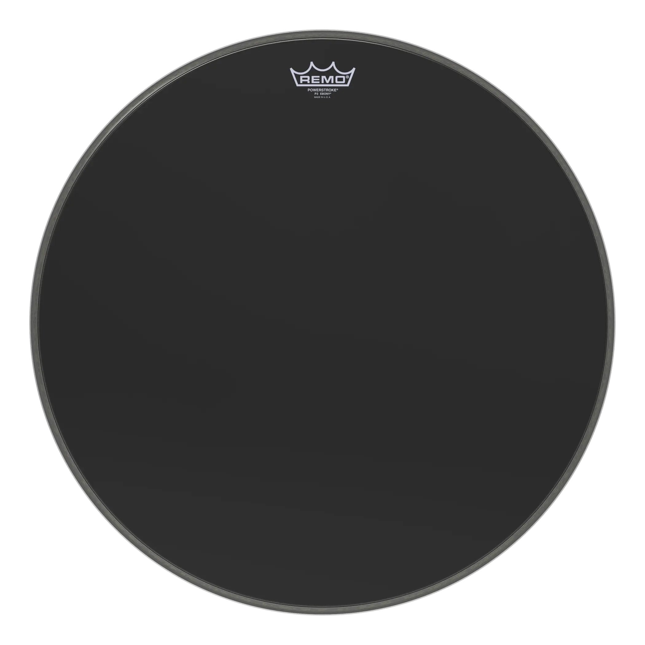 Remo Powerstroke P3 Ebony Bass Drumhead - 5" Black DynamO - 22"