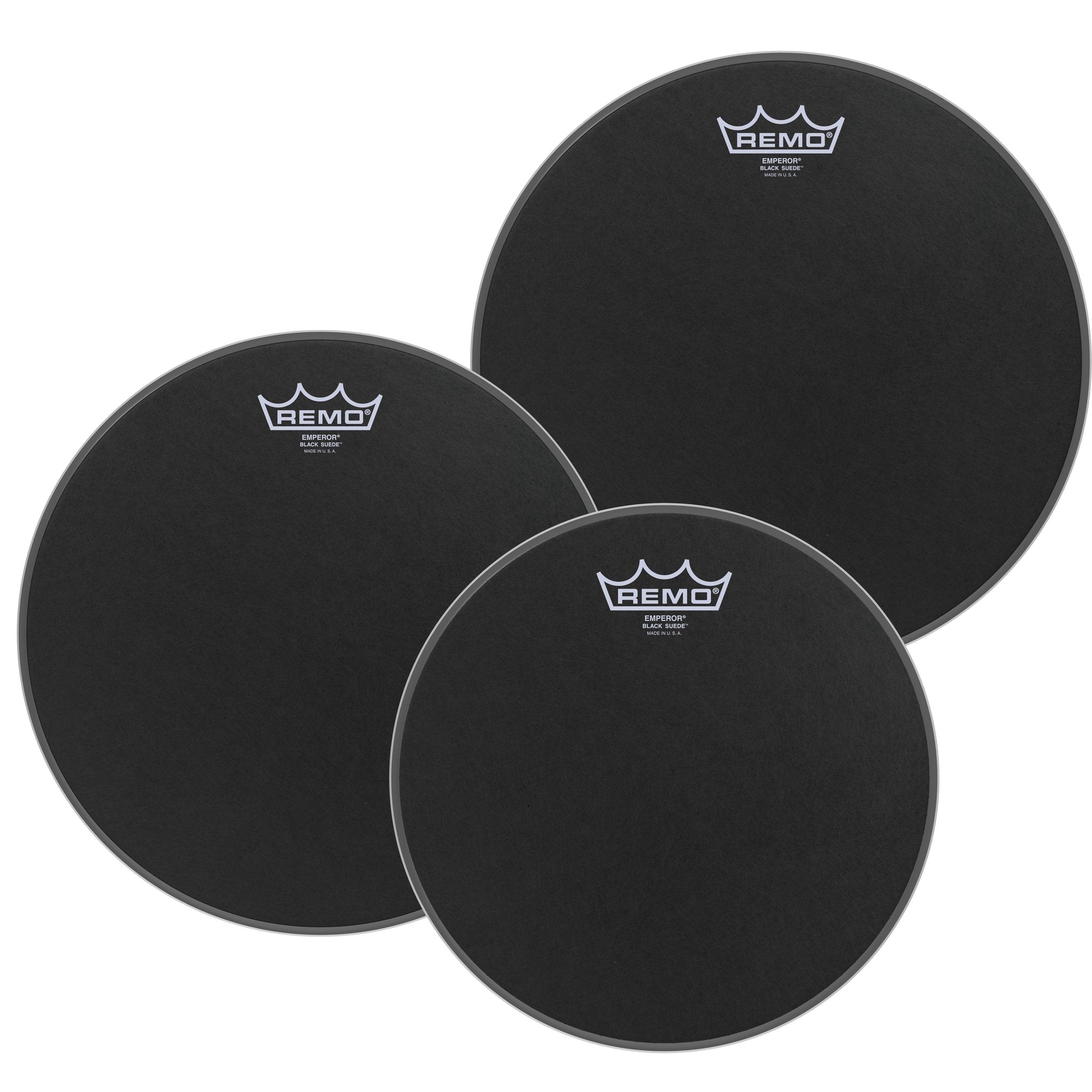 Remo Tom Pack - Emperor Black Suede - 10"/12"/14"